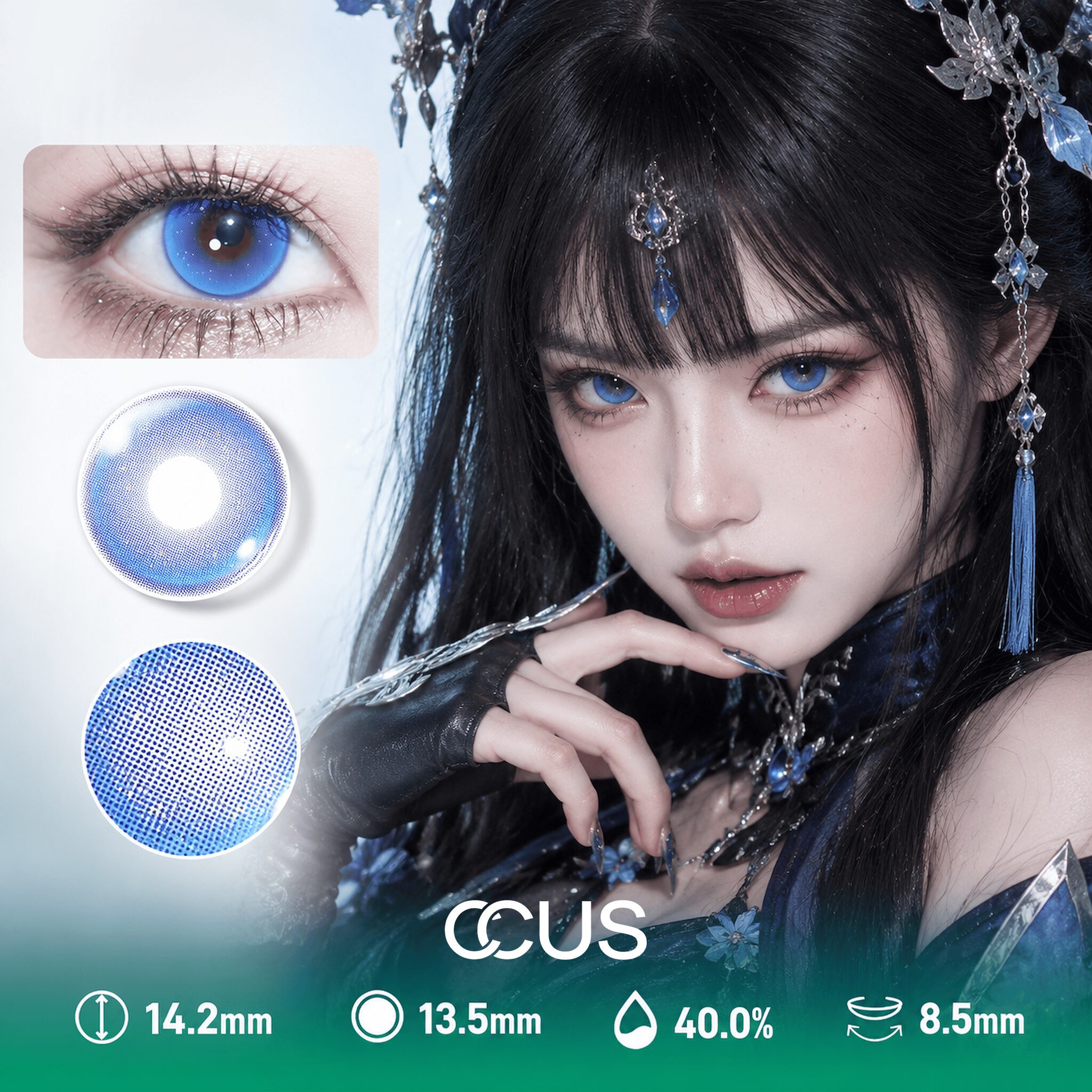 Bruges Luminous Ocean Blue Contact Lenses