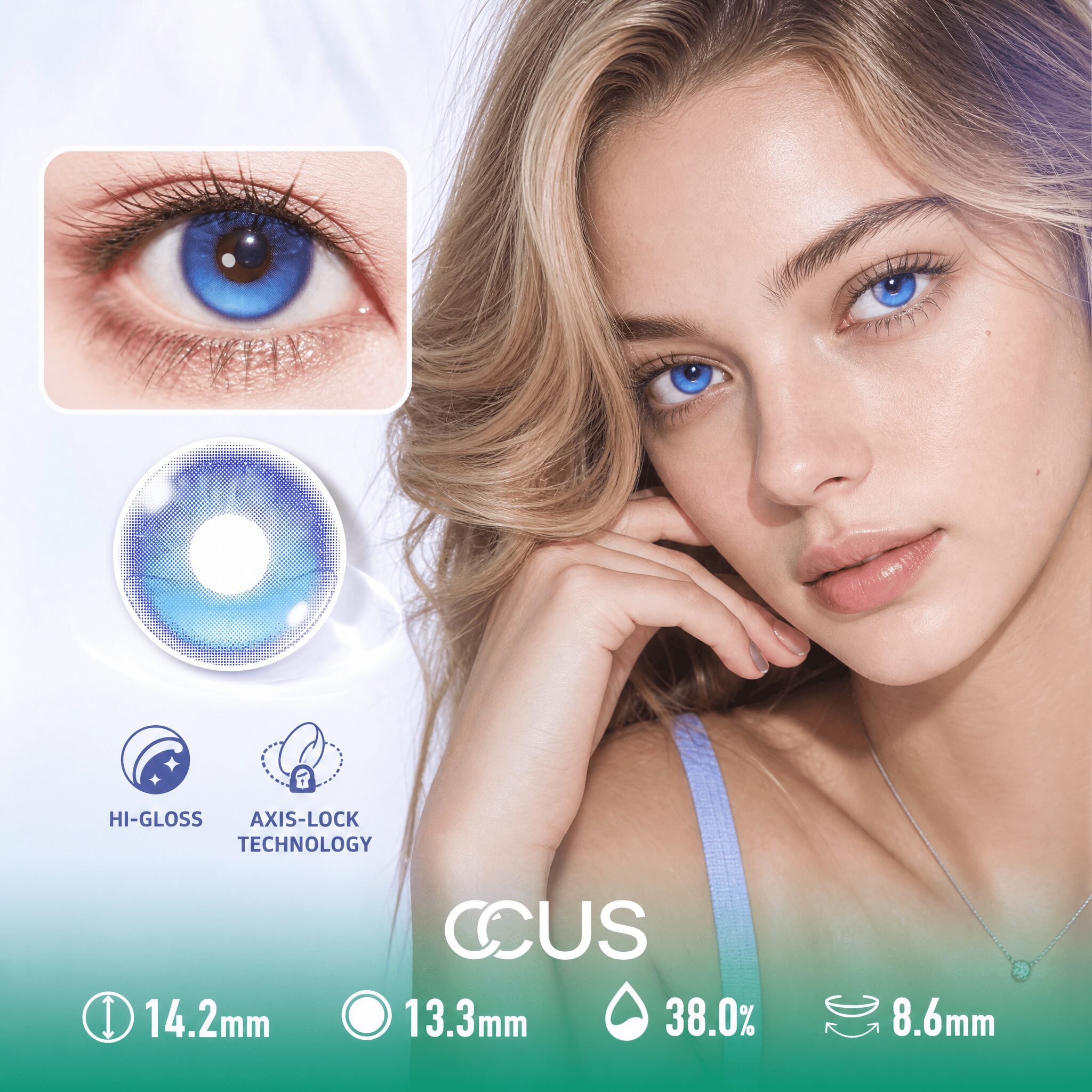 Crystal Breeze Azure Blue Contact Lenses