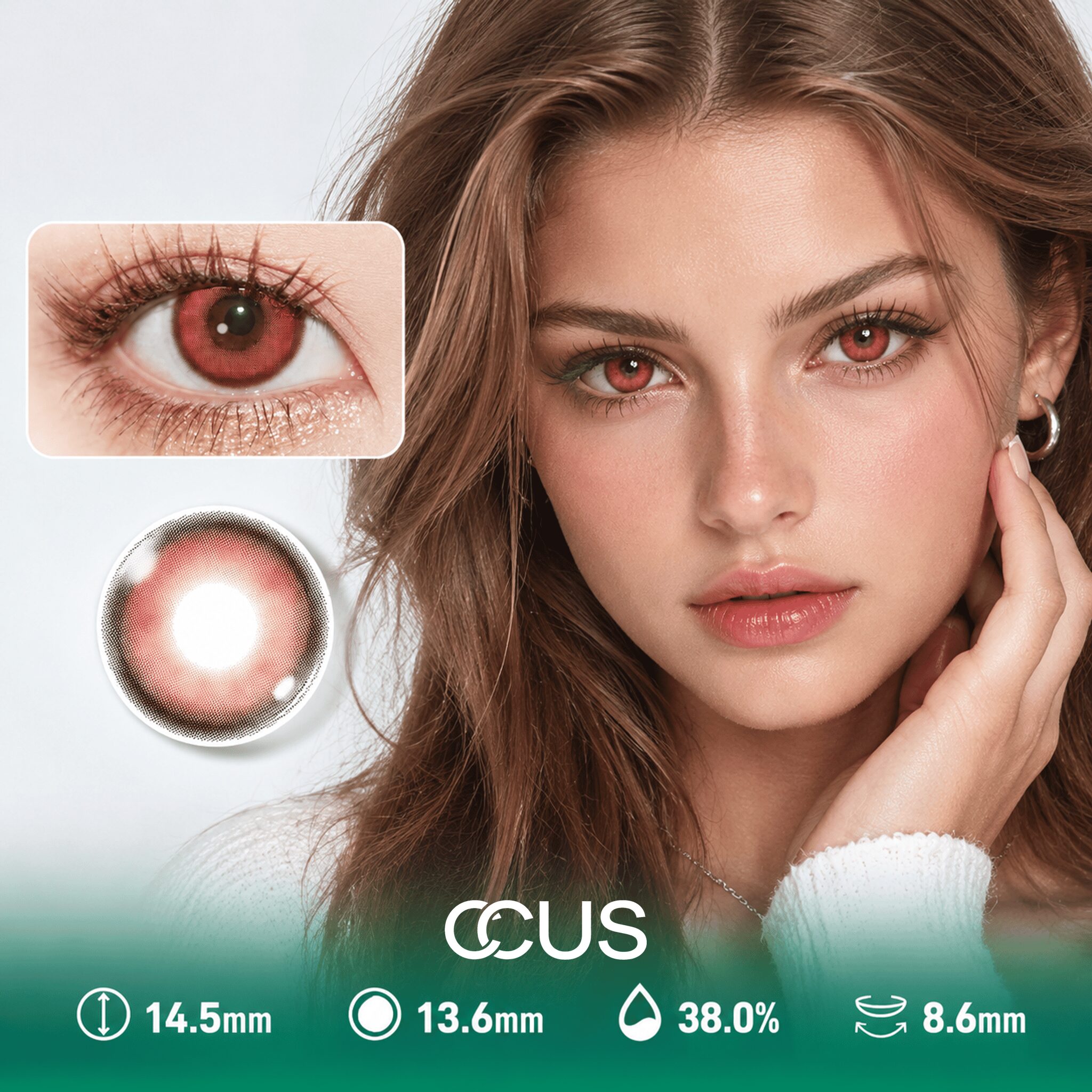 Dusk Milan Ember Red Contact Lenses