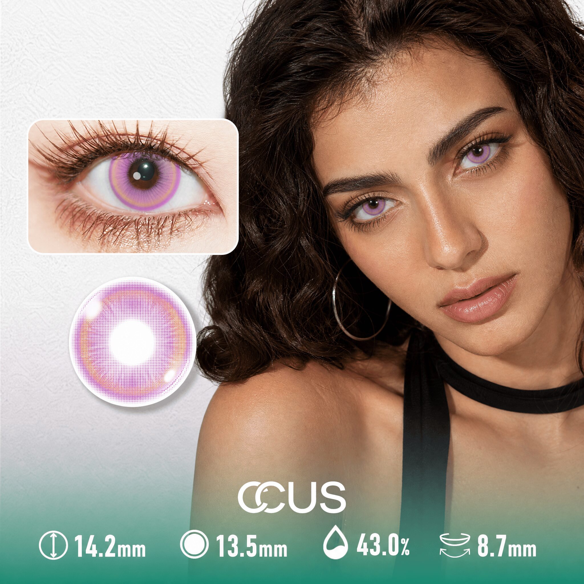 Equinox Snow Amethyst Purple Contact Lenses