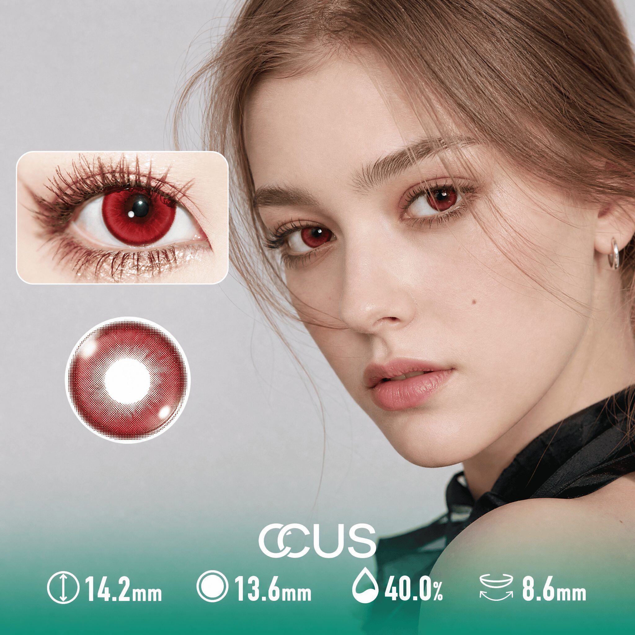 Florence Radiant Crimson Red Contact Lenses