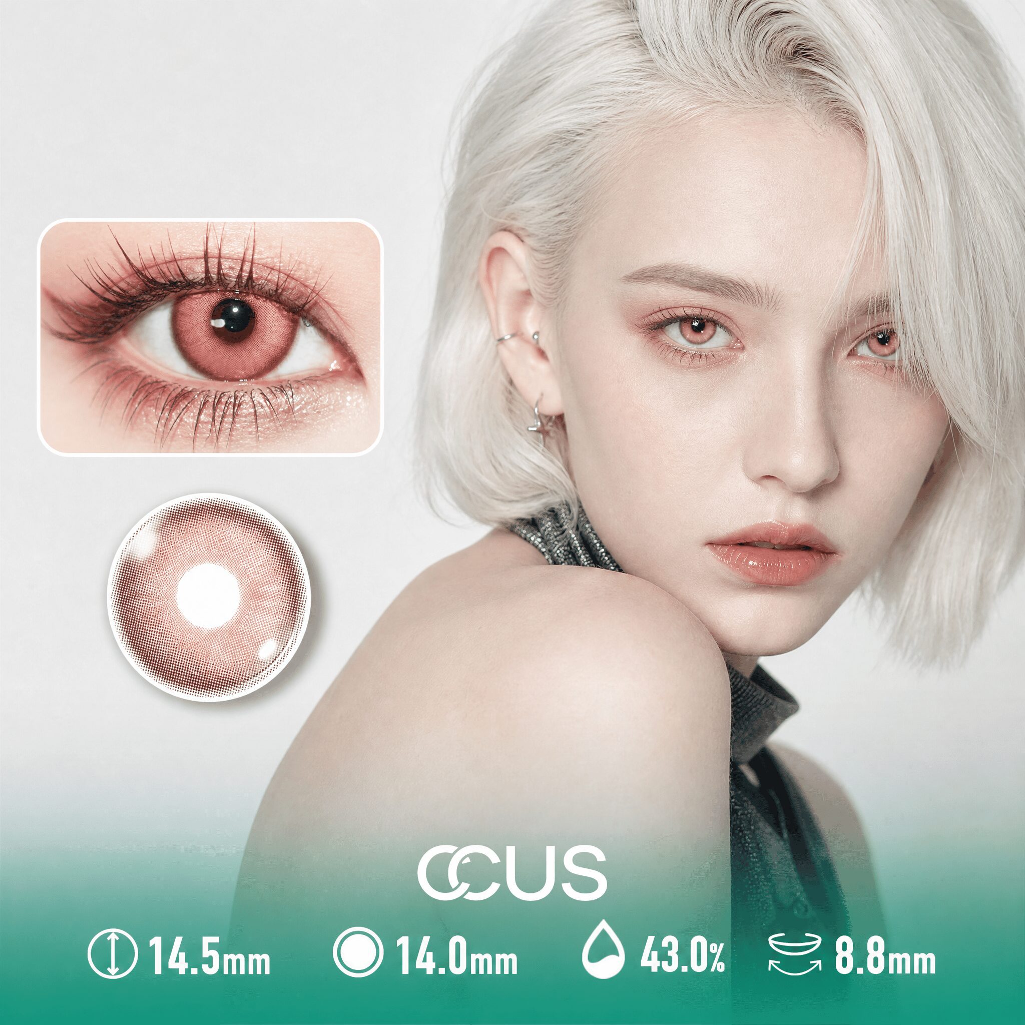 Gentle Haze Pink Contact Lenses