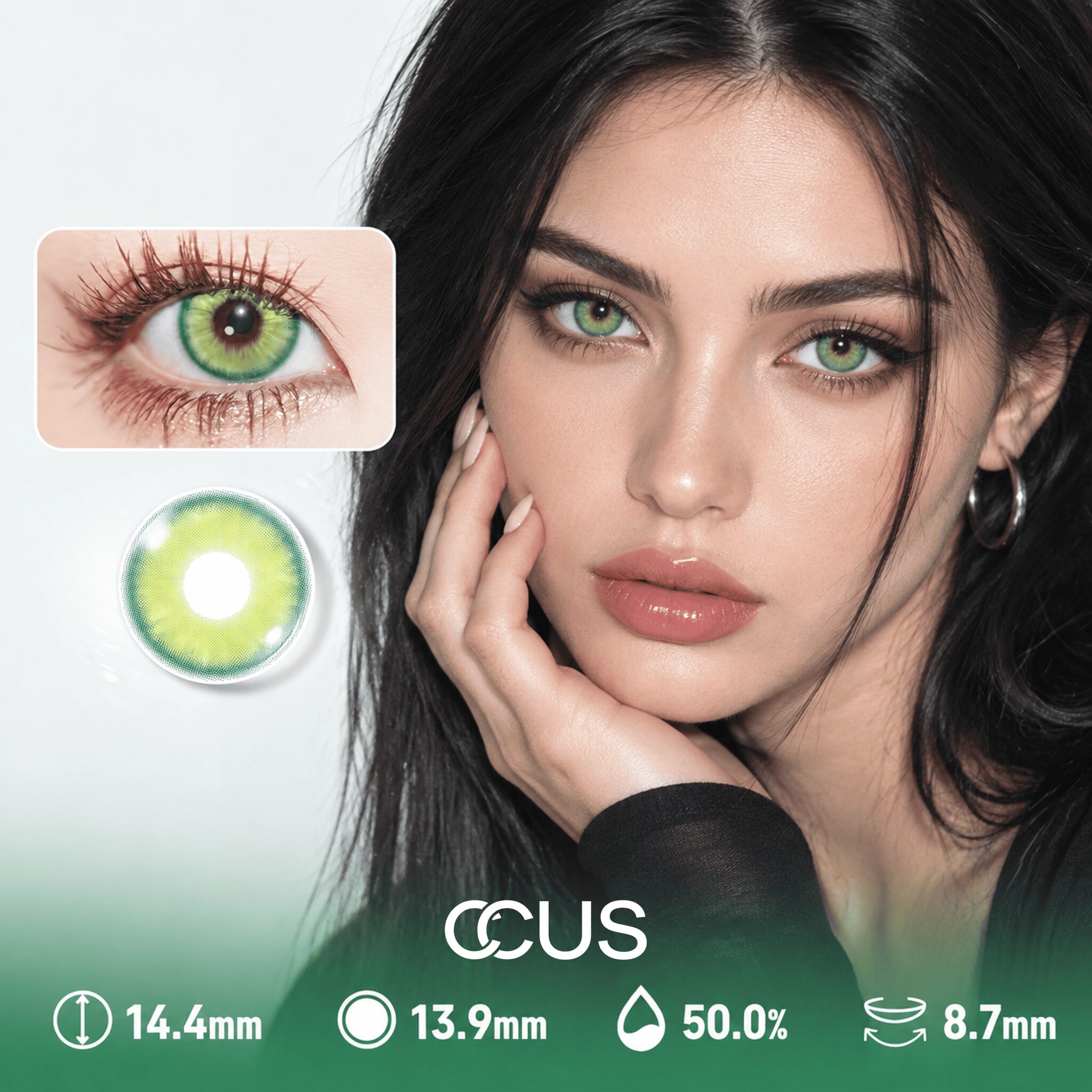 Glass Lotus Lime Green Contact Lenses