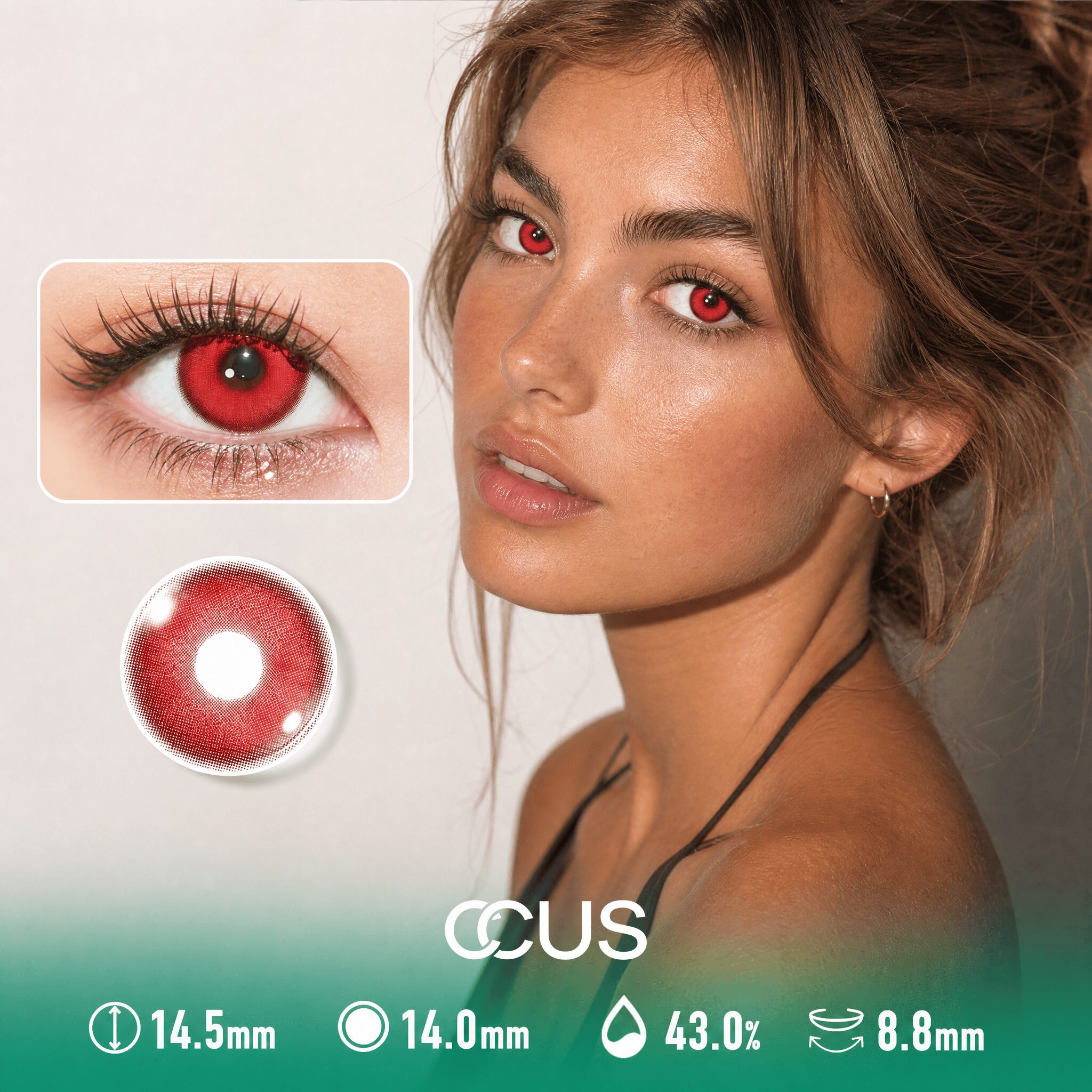 Glass Provence Red Contact Lenses