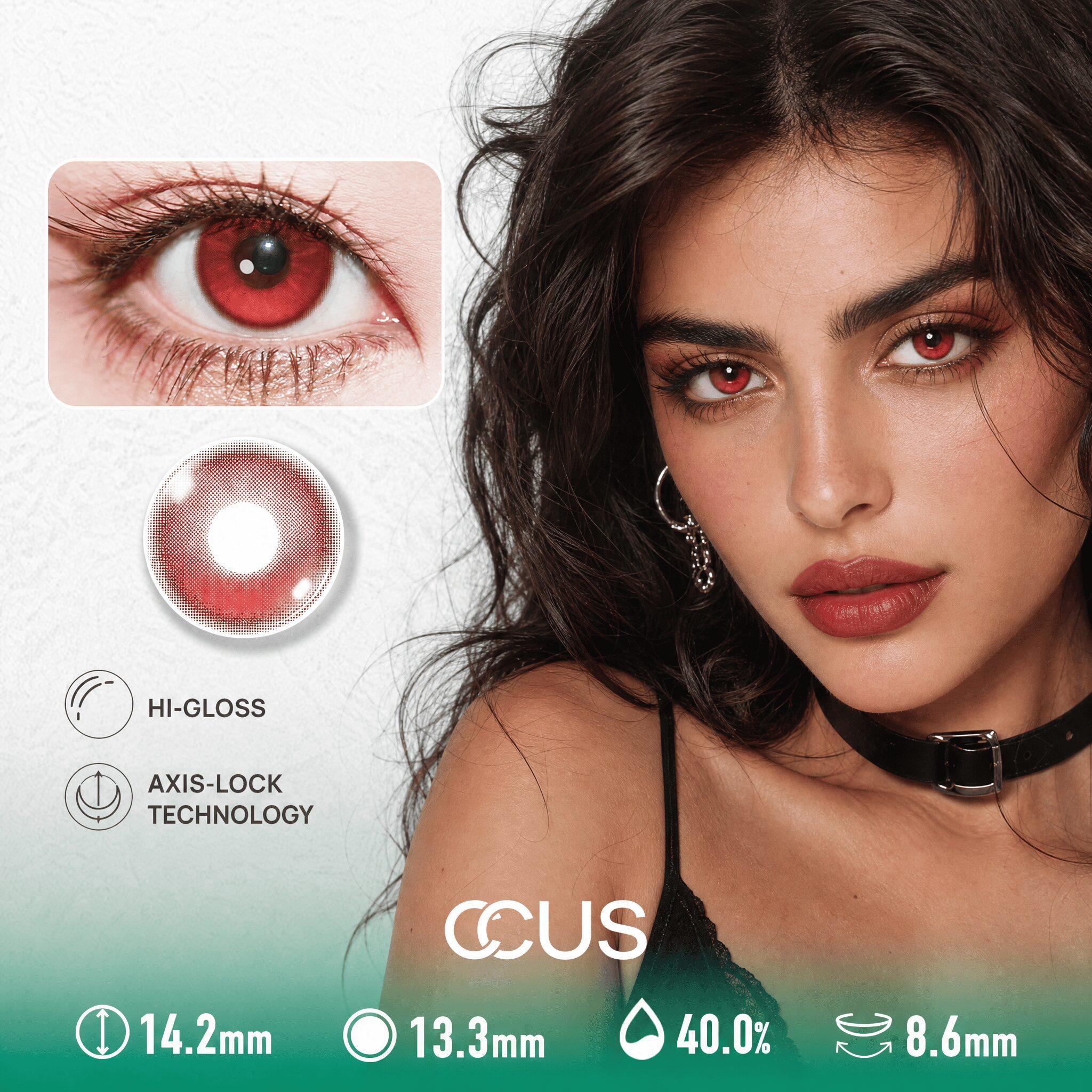 Kyoto Cherry Lacquer Red Contact Lenses