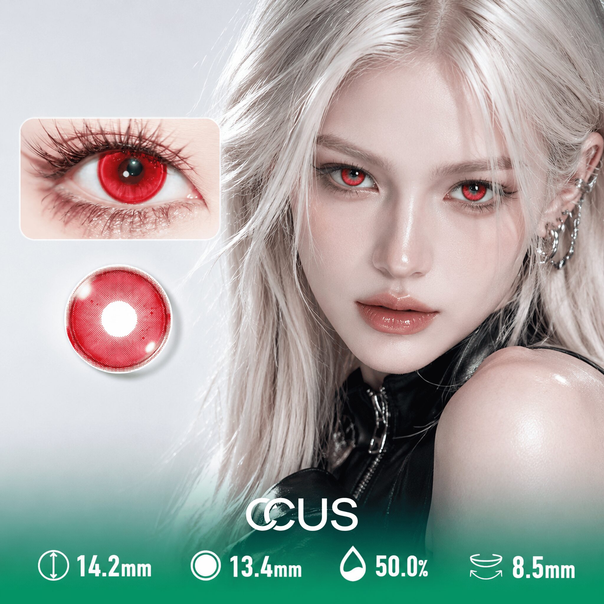 Lantern Dusk Crimson Red Contact Lenses