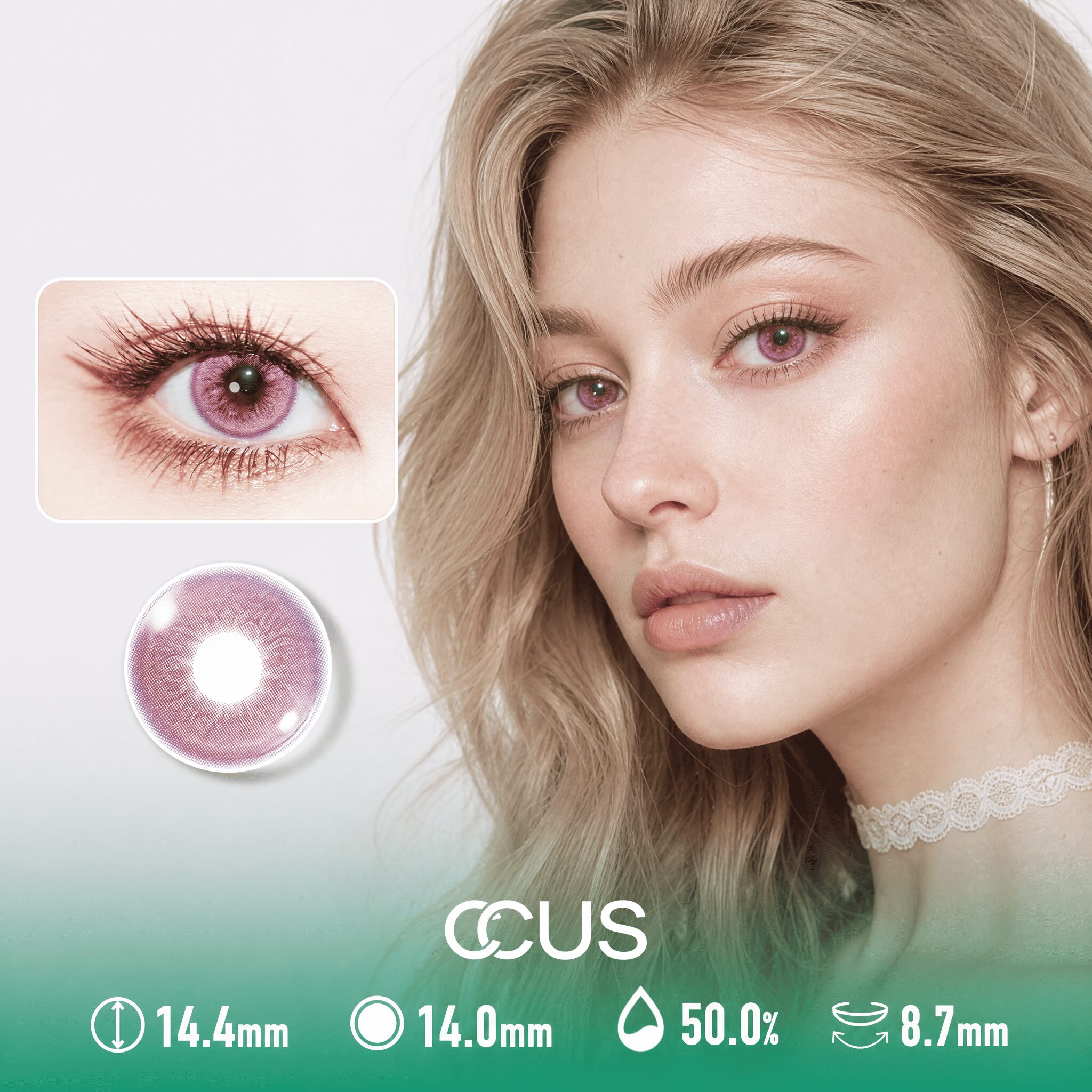 Mauve Mist Rose Pink Contact Lenses