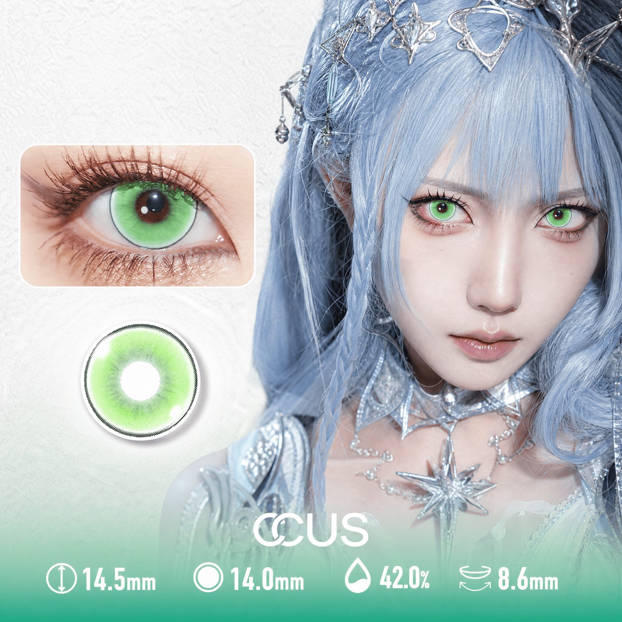 Nebula Blossom Emerald Green Contact Lenses
