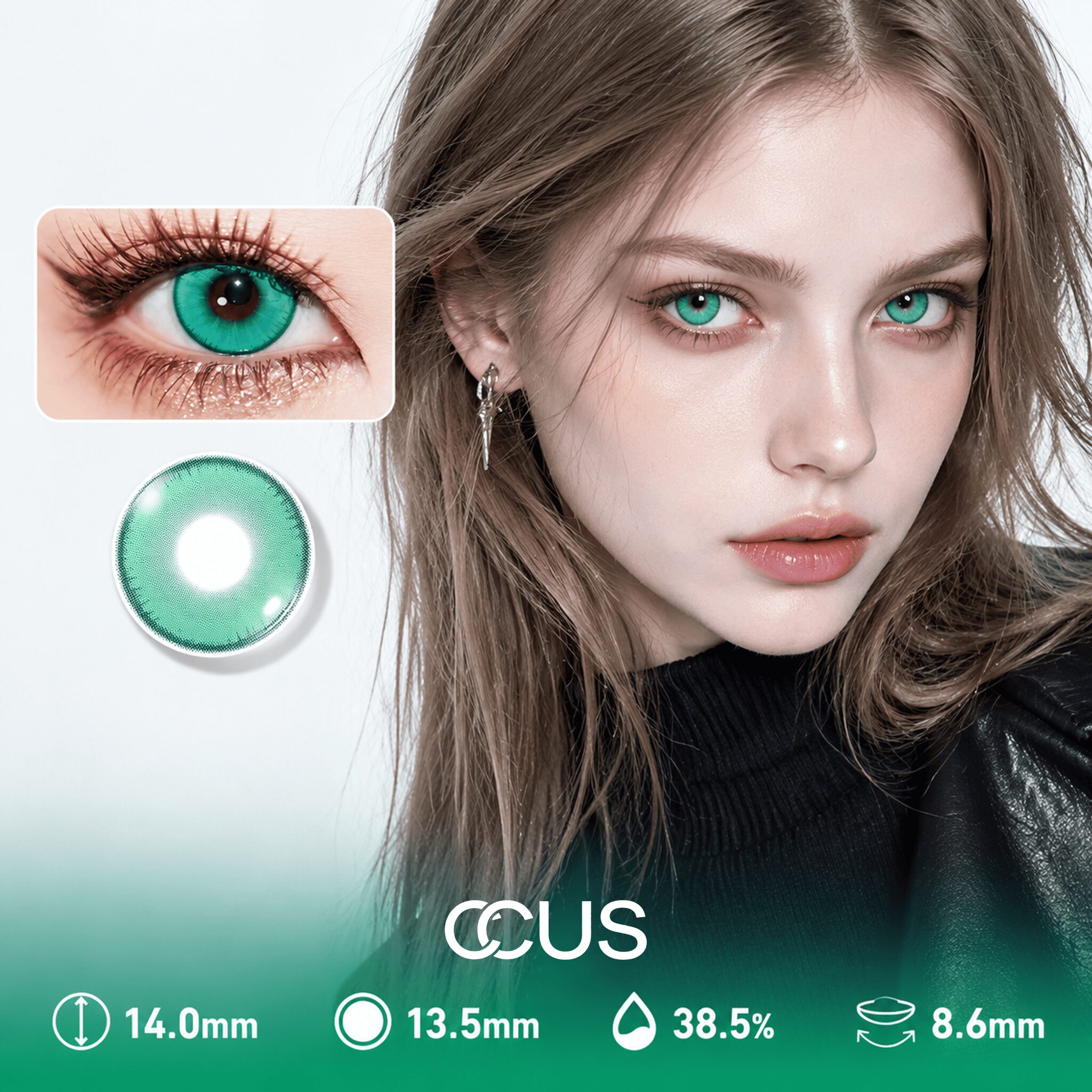 Oslo Lace Jade Green Contact Lenses