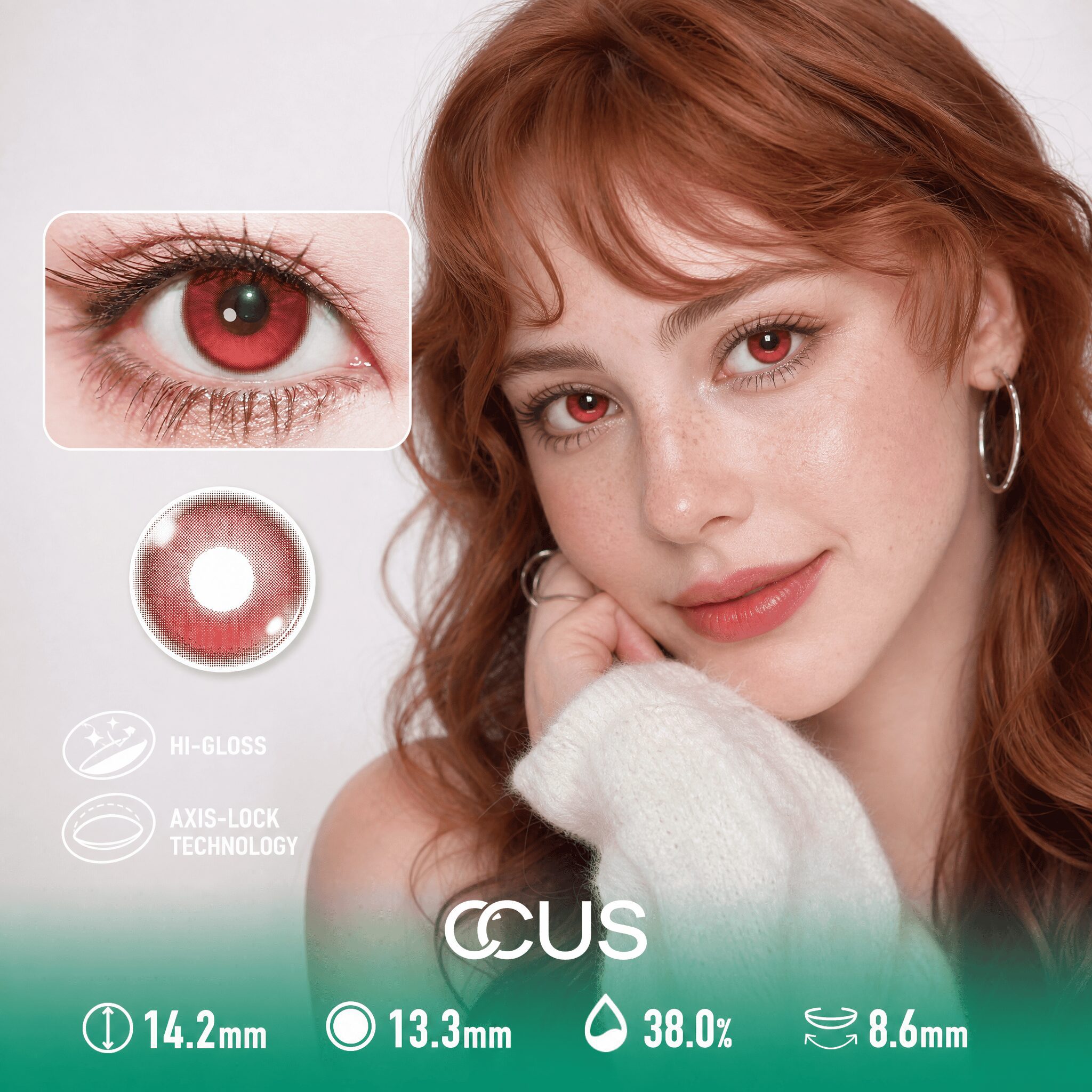 Prague Breeze Scarlet Red Contact Lenses