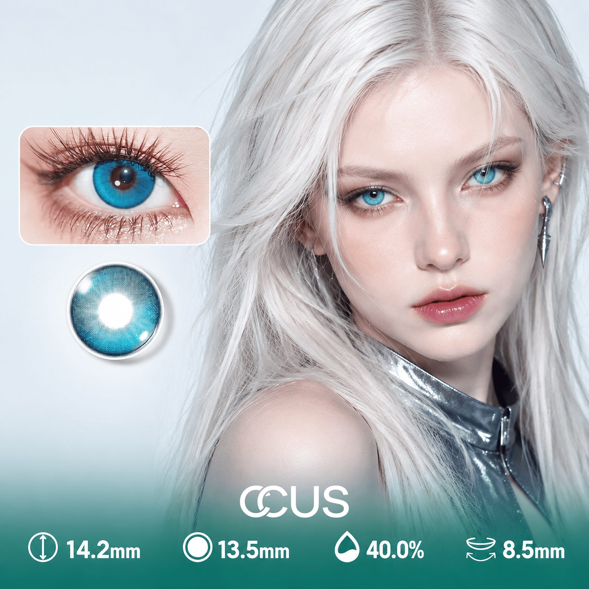 Radiant Florence Azure Blue Contact Lenses
