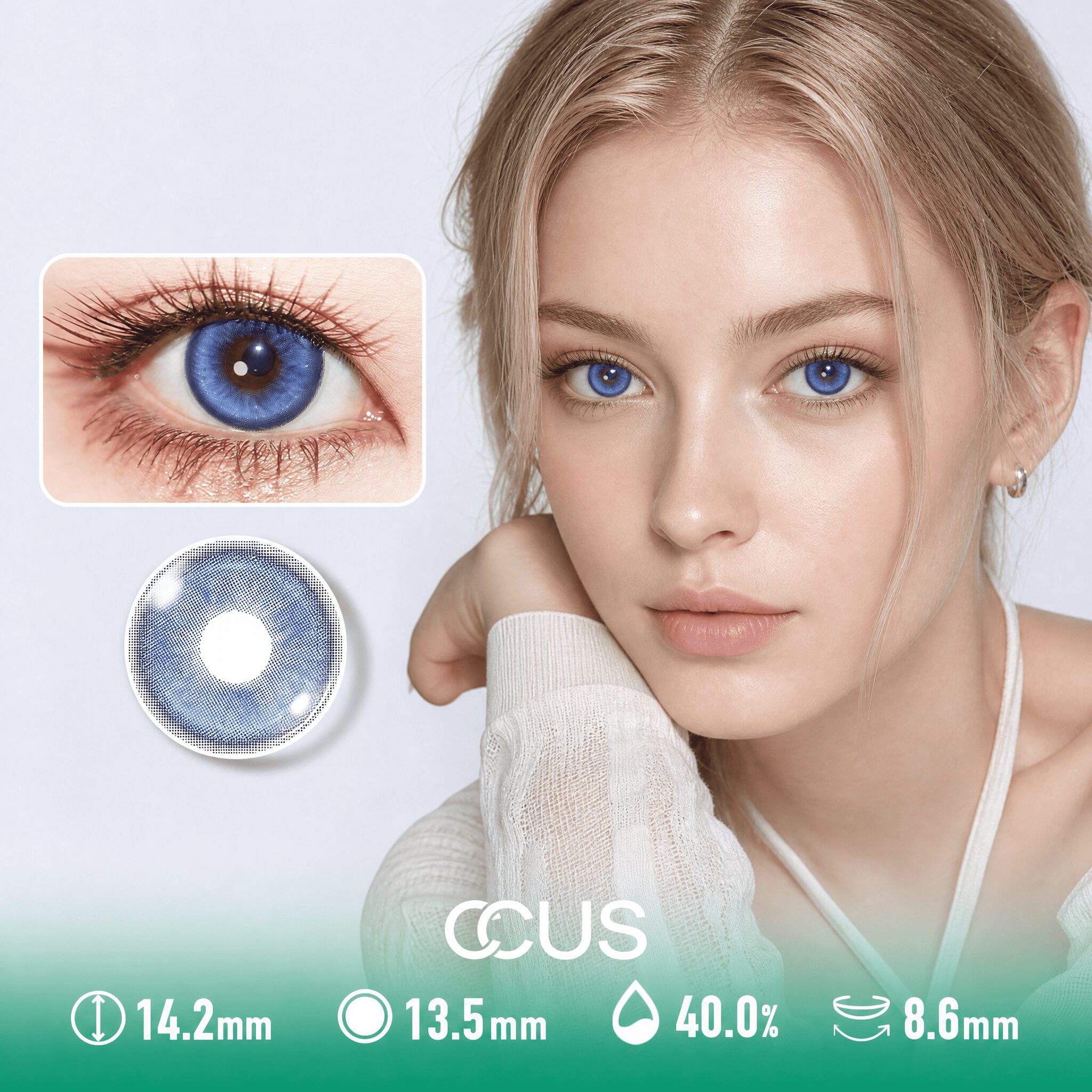 Rain Moon Sapphire Blue Contact Lenses