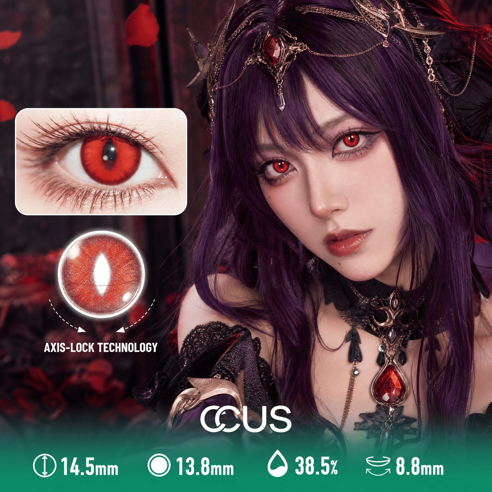 Red Vertical Slit Beast Cosplay Contact Lenses