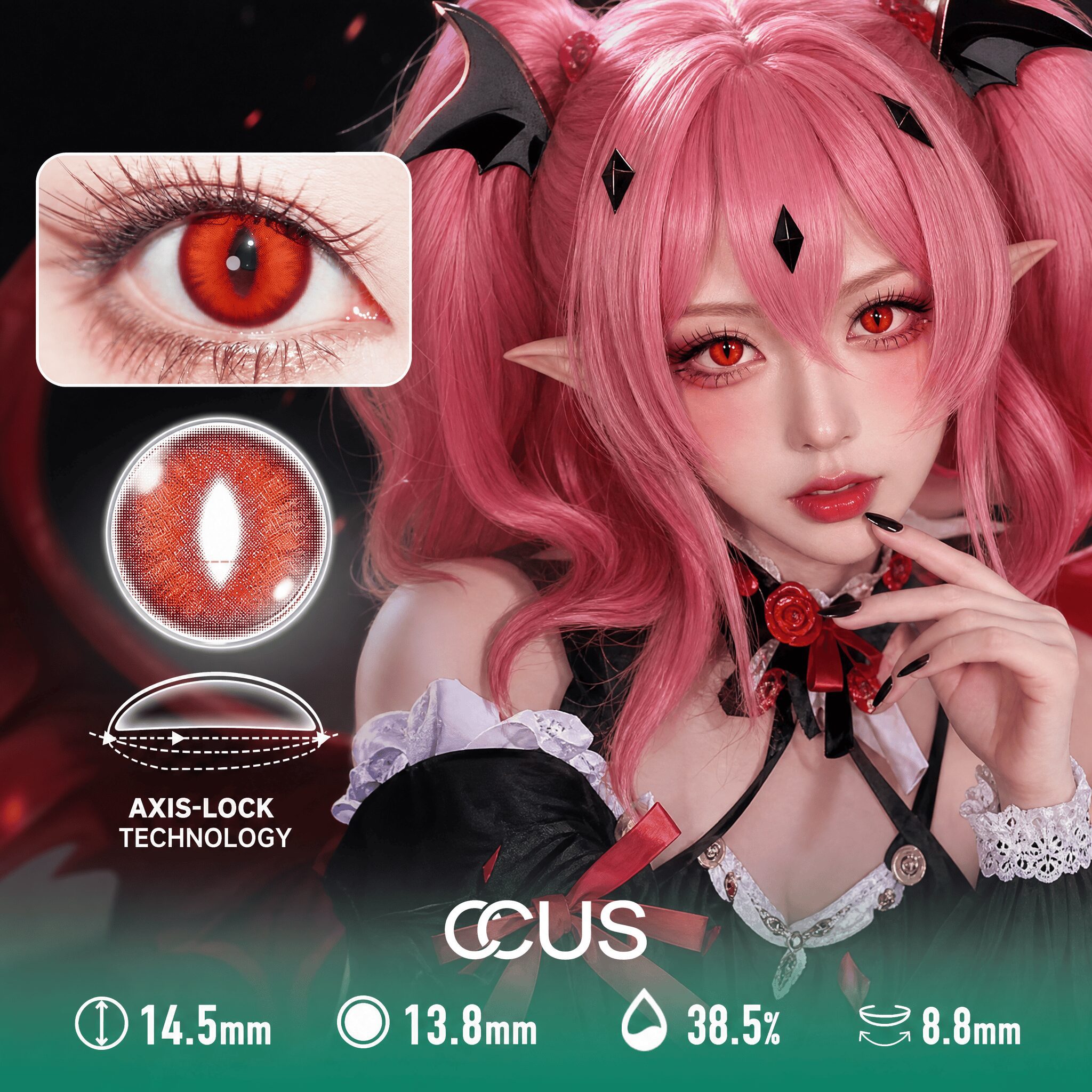 Red Vertical Slit Dragon Cosplay Contact Lenses
