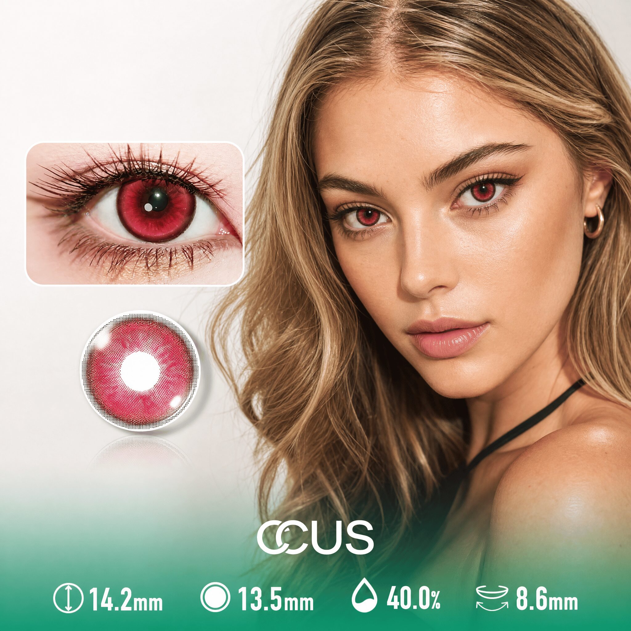 Serene Storm Red Contact Lenses