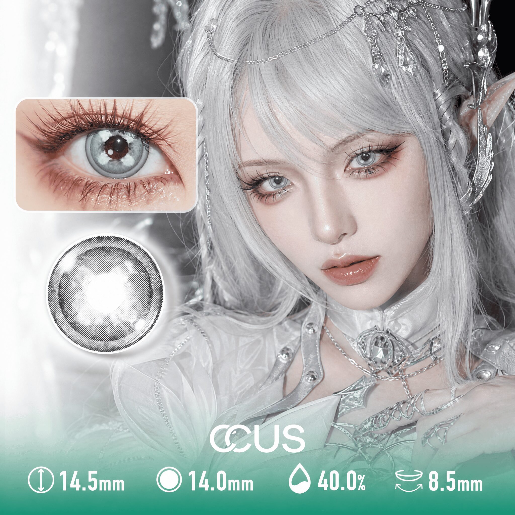Silver Survival Cosplay Contact Lenses