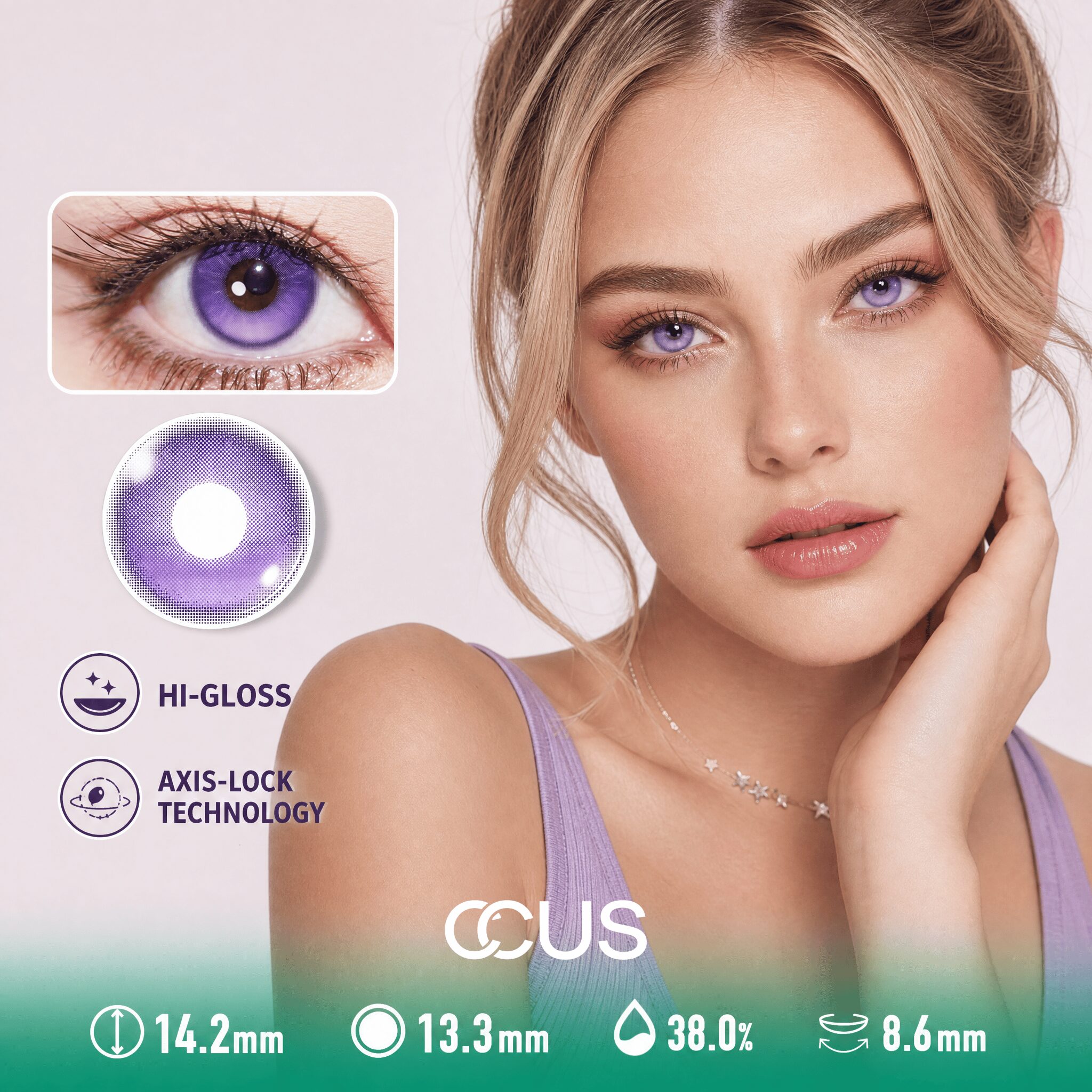 Winter Comet Violet Purple Contact Lenses