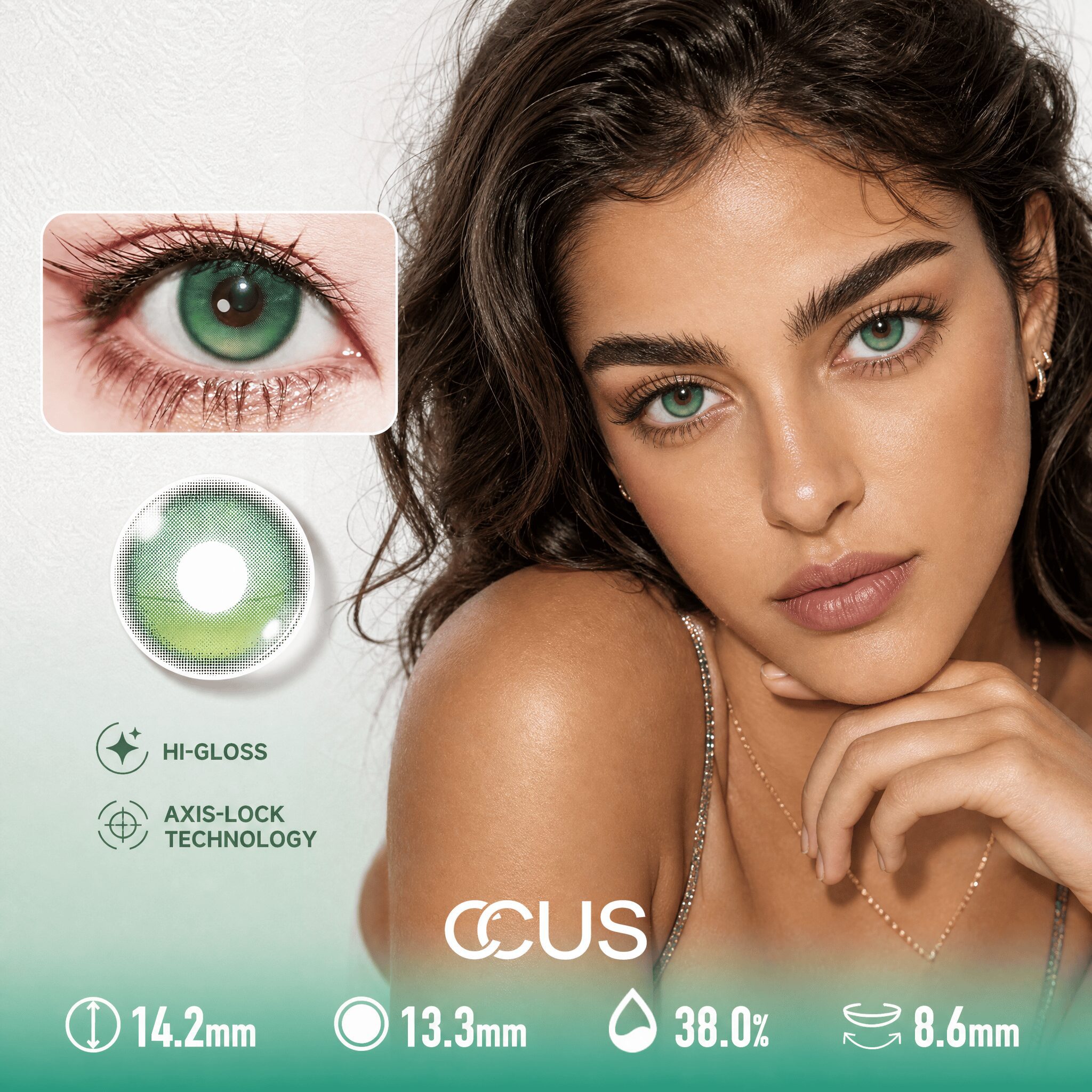 Winter Eclipse Jade Green Contact Lenses