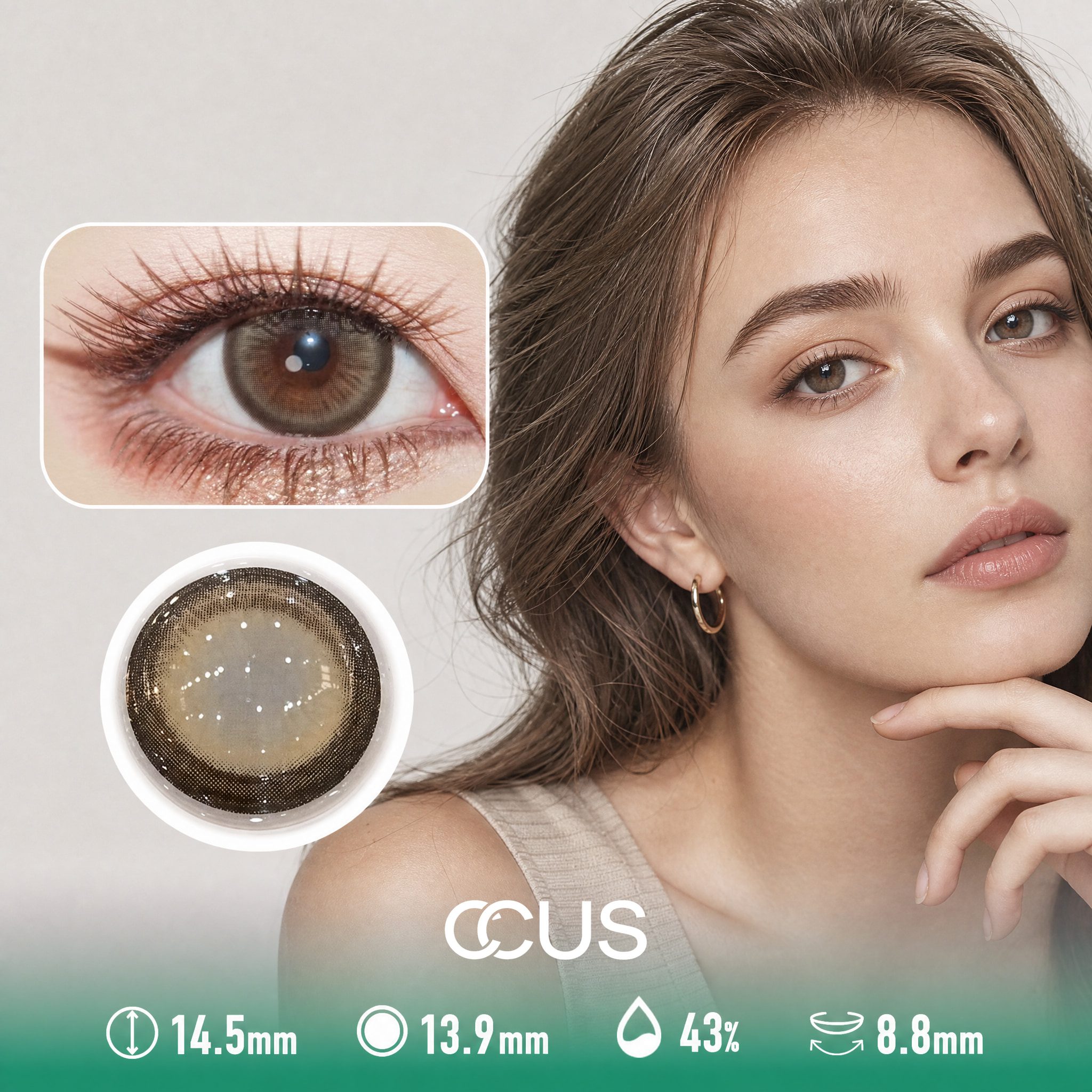 Amber Linen Brown Contact Lenses