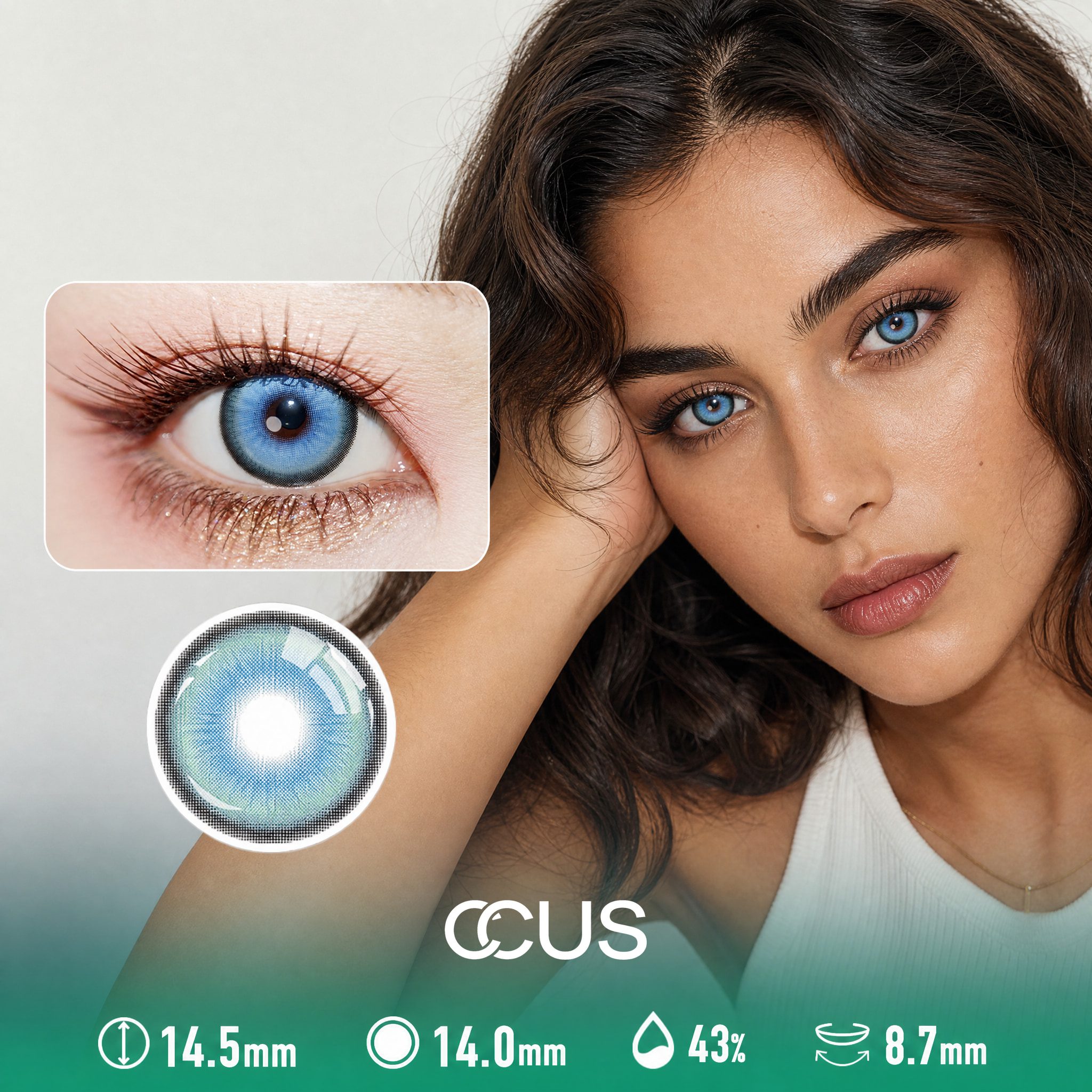 Aurora Spring Azure Blue Contact Lenses