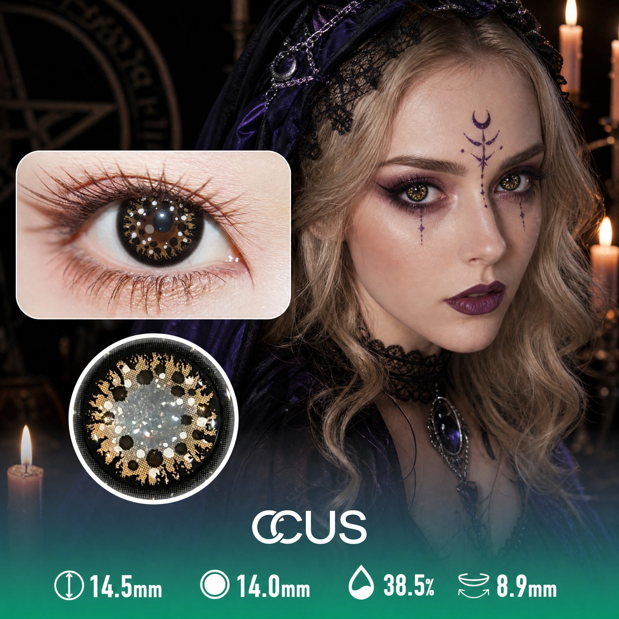 Black Brown Halloween Contact Lenses