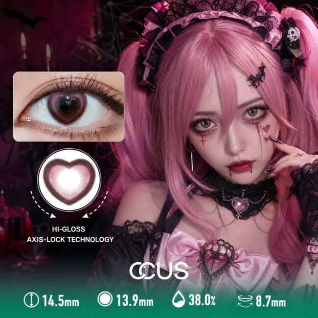 Bleeding Heart Halloween Pink spooky cosplay Contact Lenses