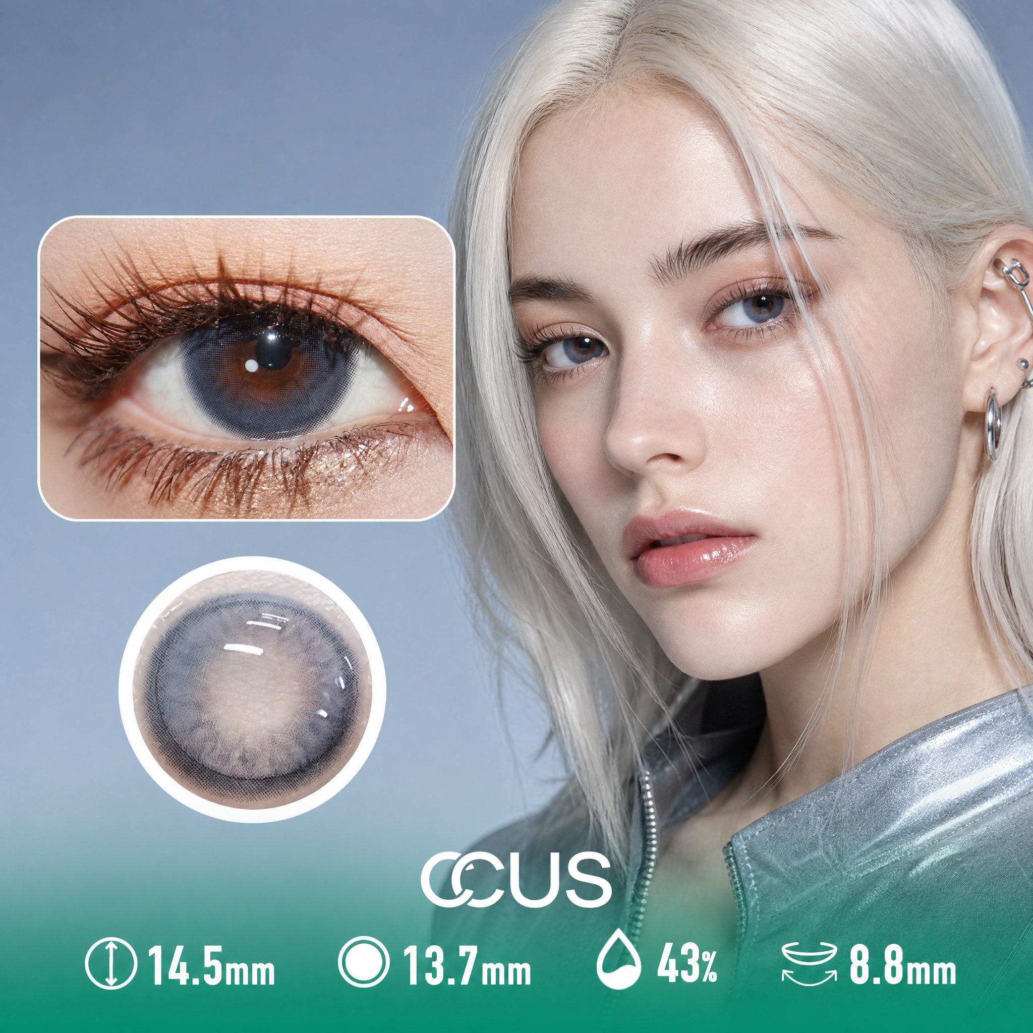 Bruges Silk Azure Blue Contact Lenses