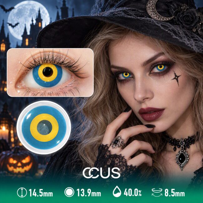 Bullseye Iris Cartoon Comic Yellow Cosplay Contact Lenses