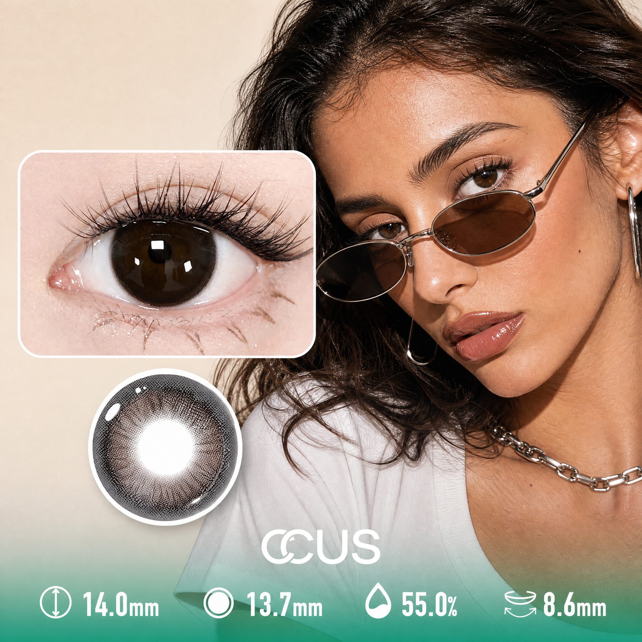 Butterfly Frost Cocoa Brown Contact Lenses