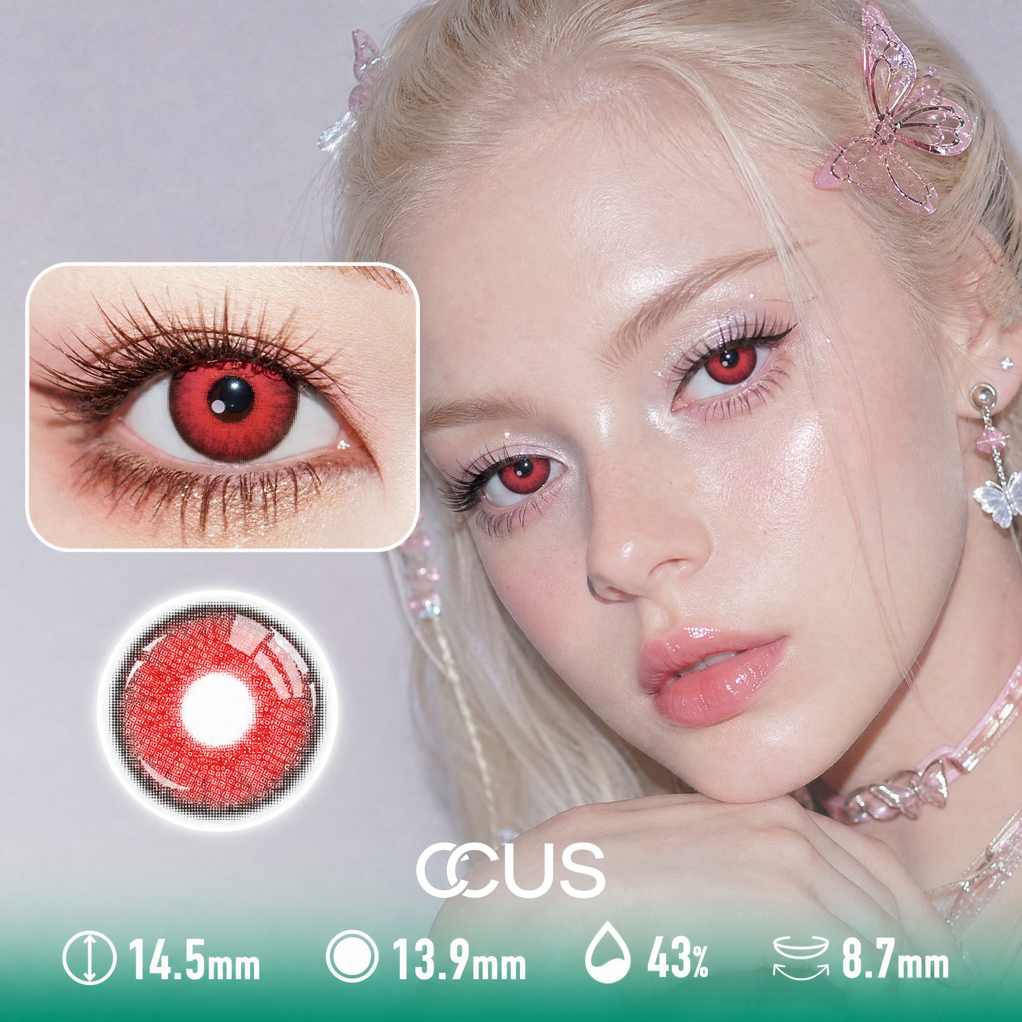 Cherry Flash Red Contact Lenses