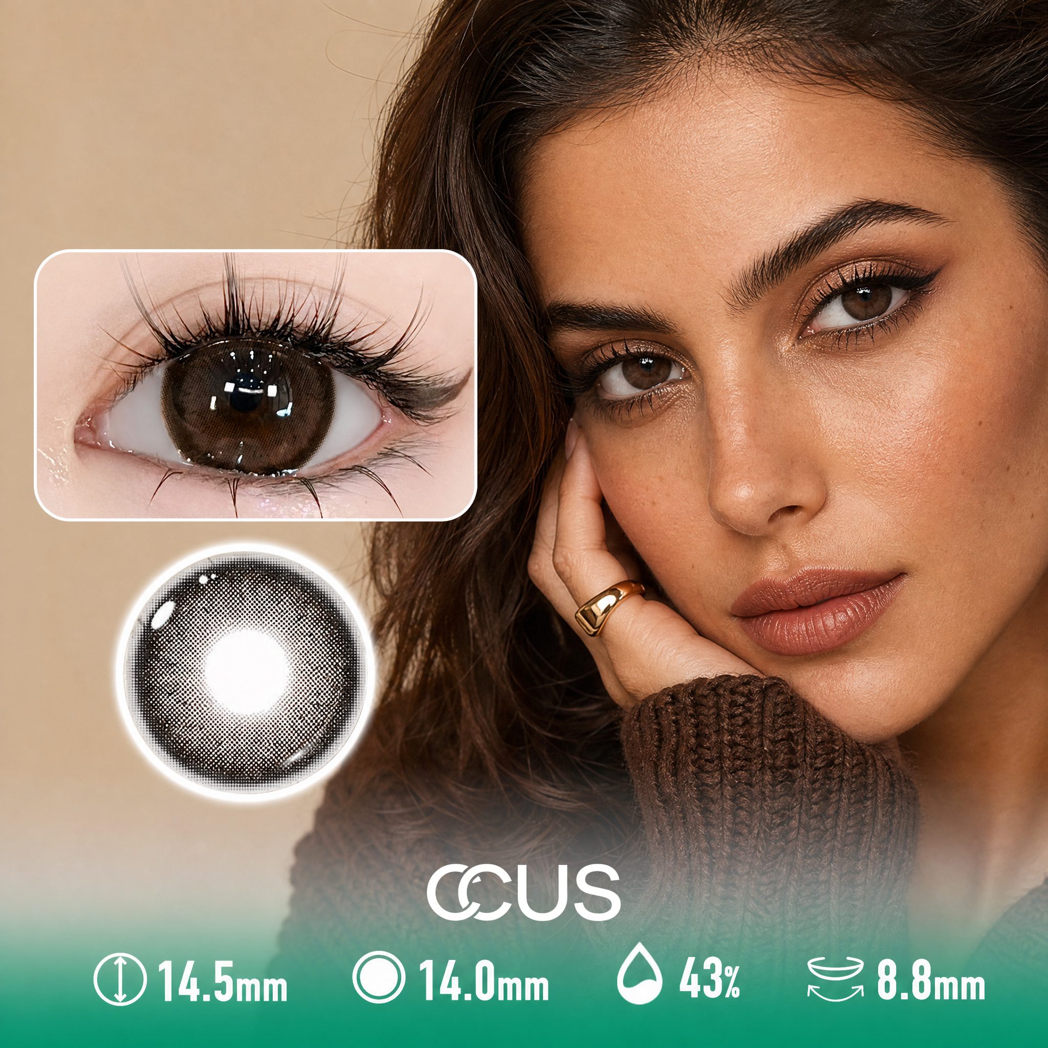 Cocoa Ember Brown Contact Lenses