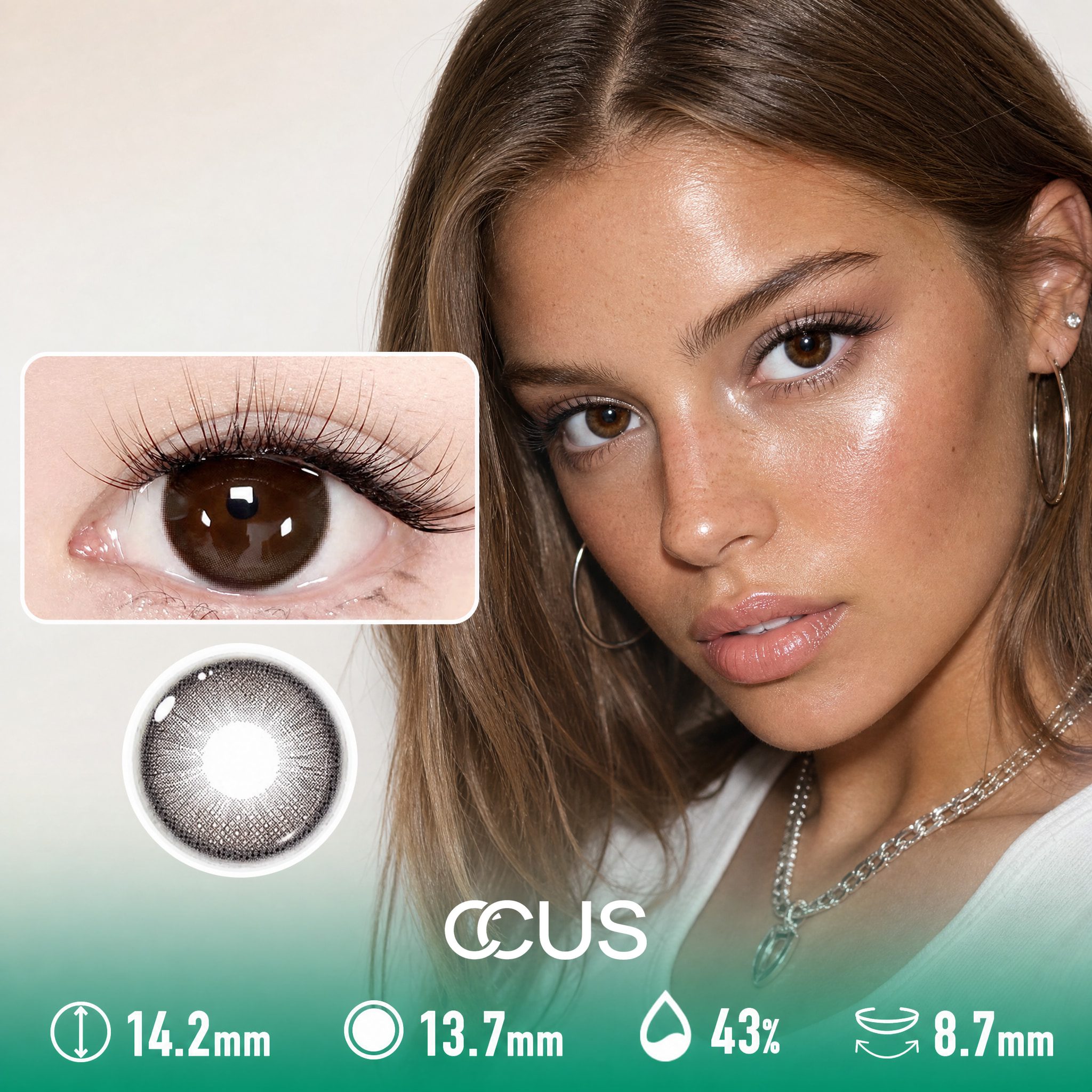 Comet Frost Mocha Brown Contact Lenses - Ccus Eyewear · Premium Colored Contacts Comet Frost Mocha Brown Contact Lenses