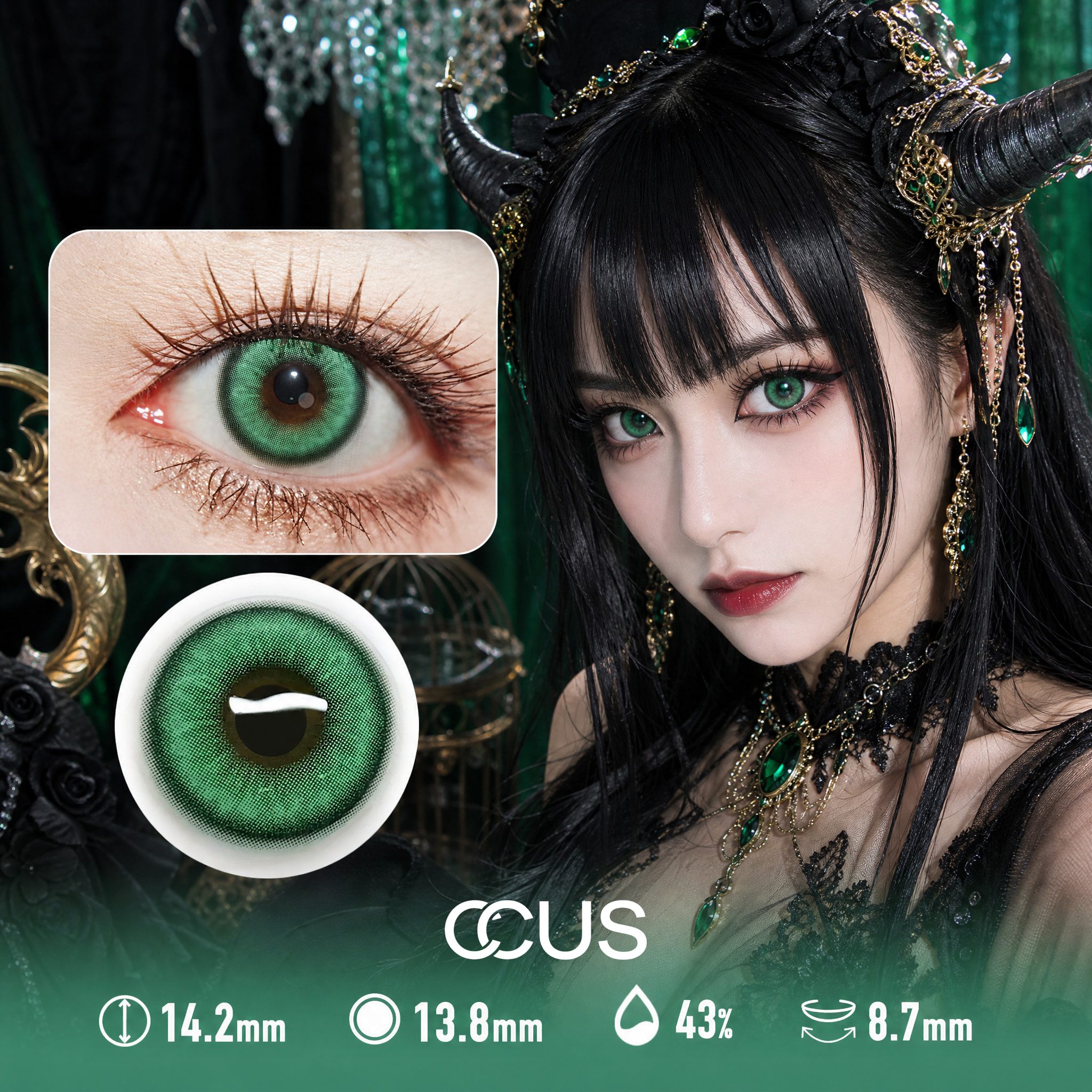 Confetti Green Party Contact Lenses - Ccus Eyewear · Premium Colored Contacts Confetti Green Party Contact Lenses