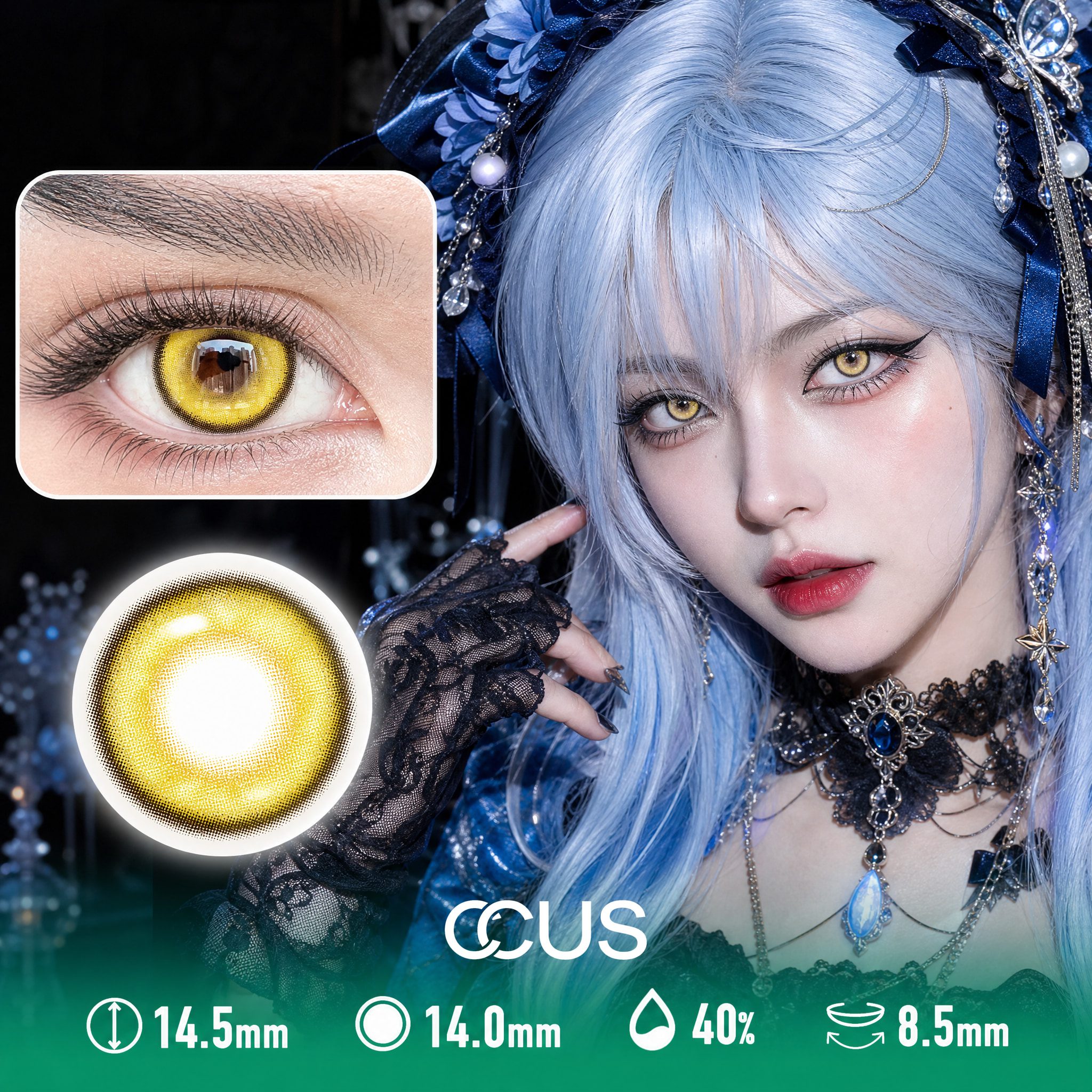 Confetti Yellow Party Contact Lenses - Ccus Eyewear · Premium Colored Contacts Confetti Yellow Party Contact Lenses