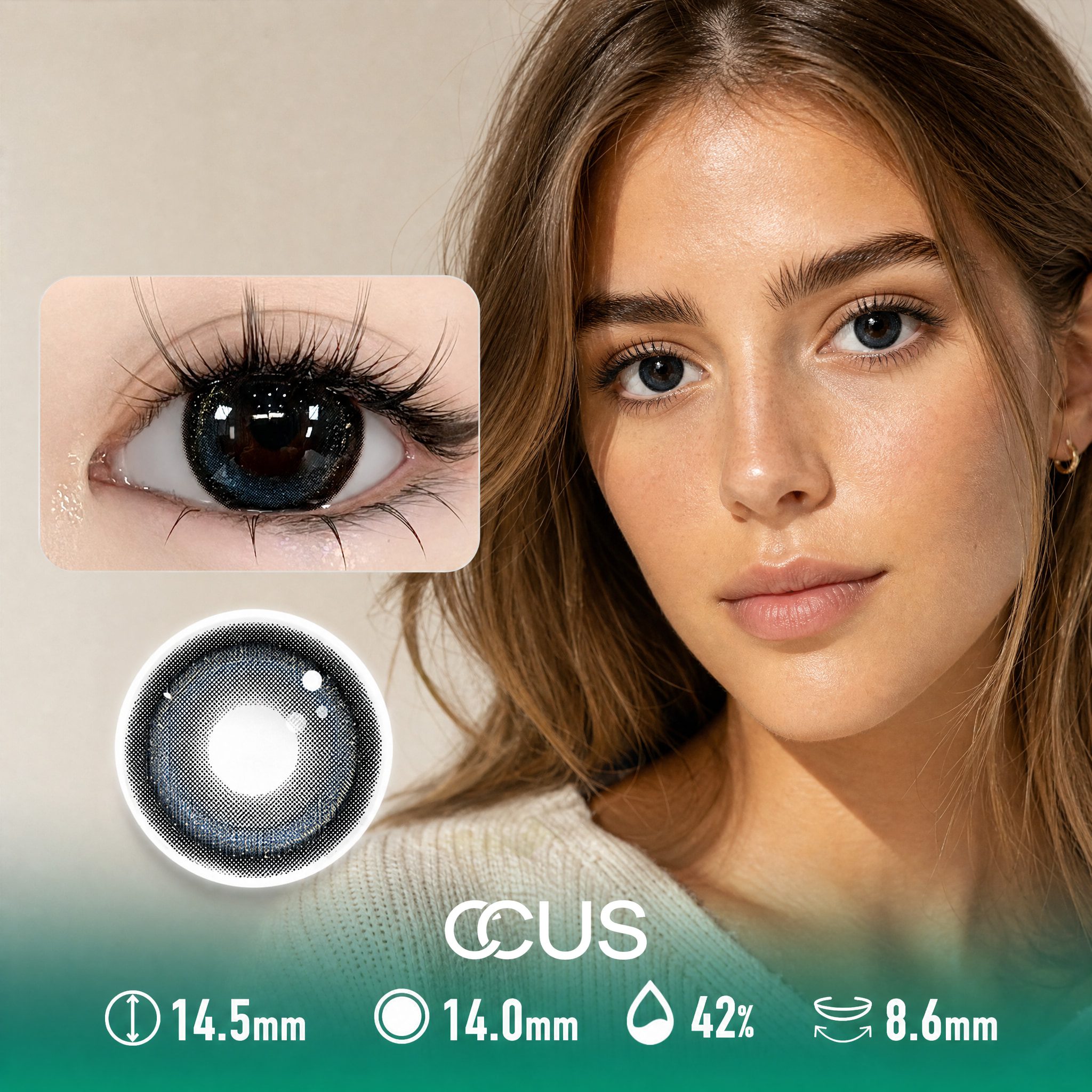 Dreamy Camellia Raven Black Contact Lenses