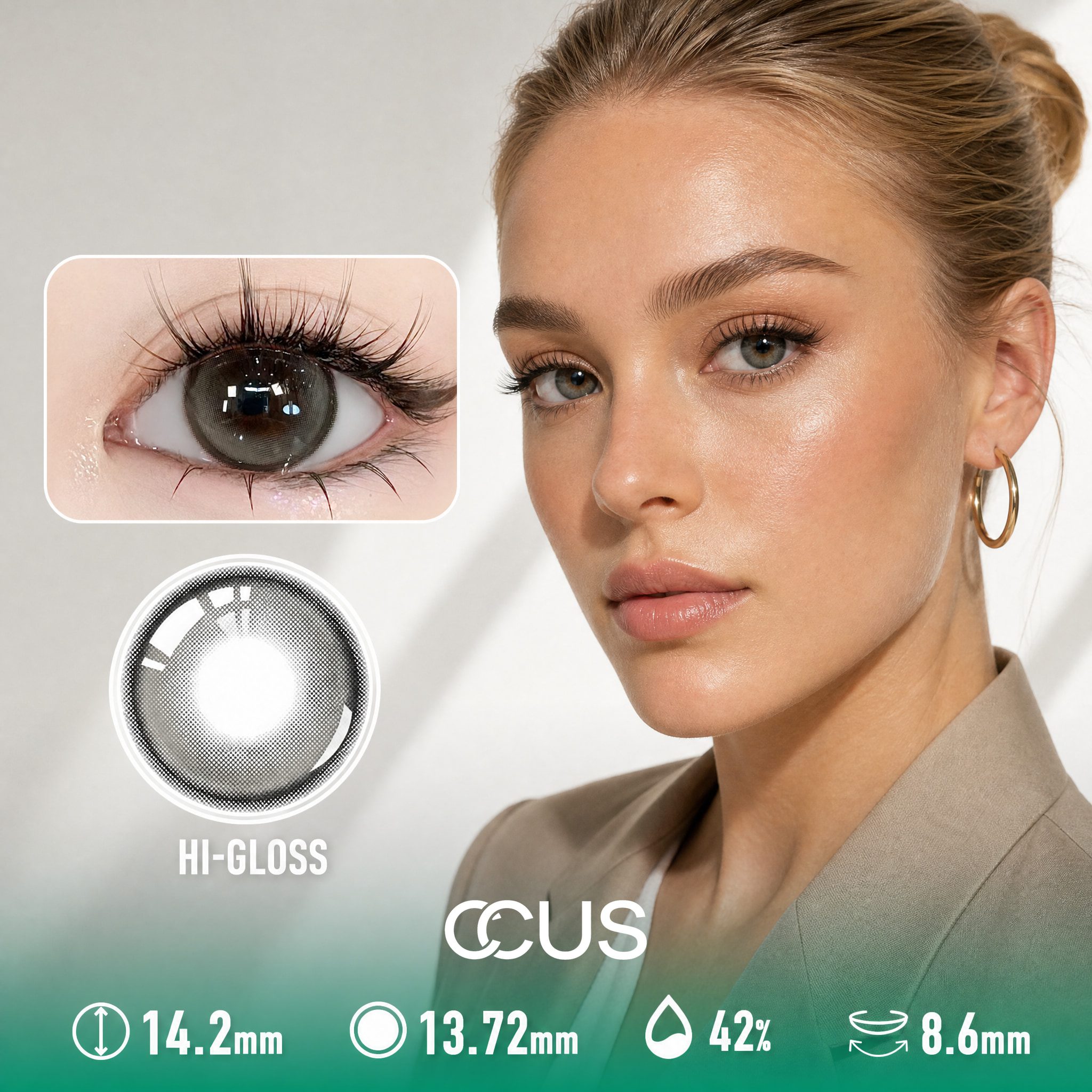 Eclipse Lotus Graphite Grey Contact Lenses