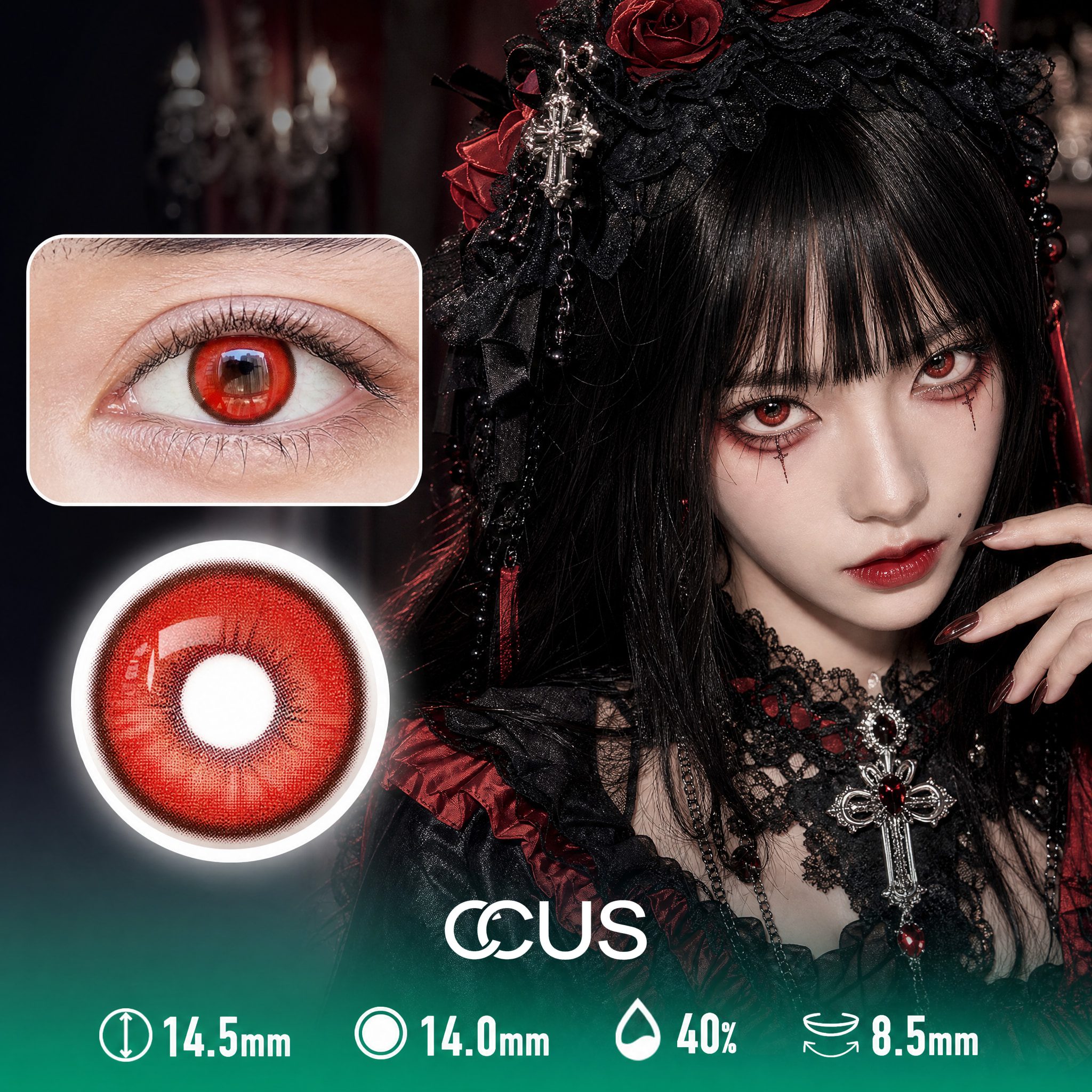Festival Red Party Contact Lenses
