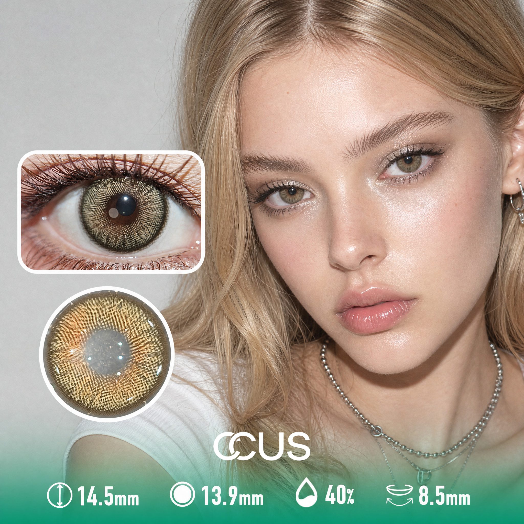 Frosted Afterparty Caramel Brown Contact Lenses