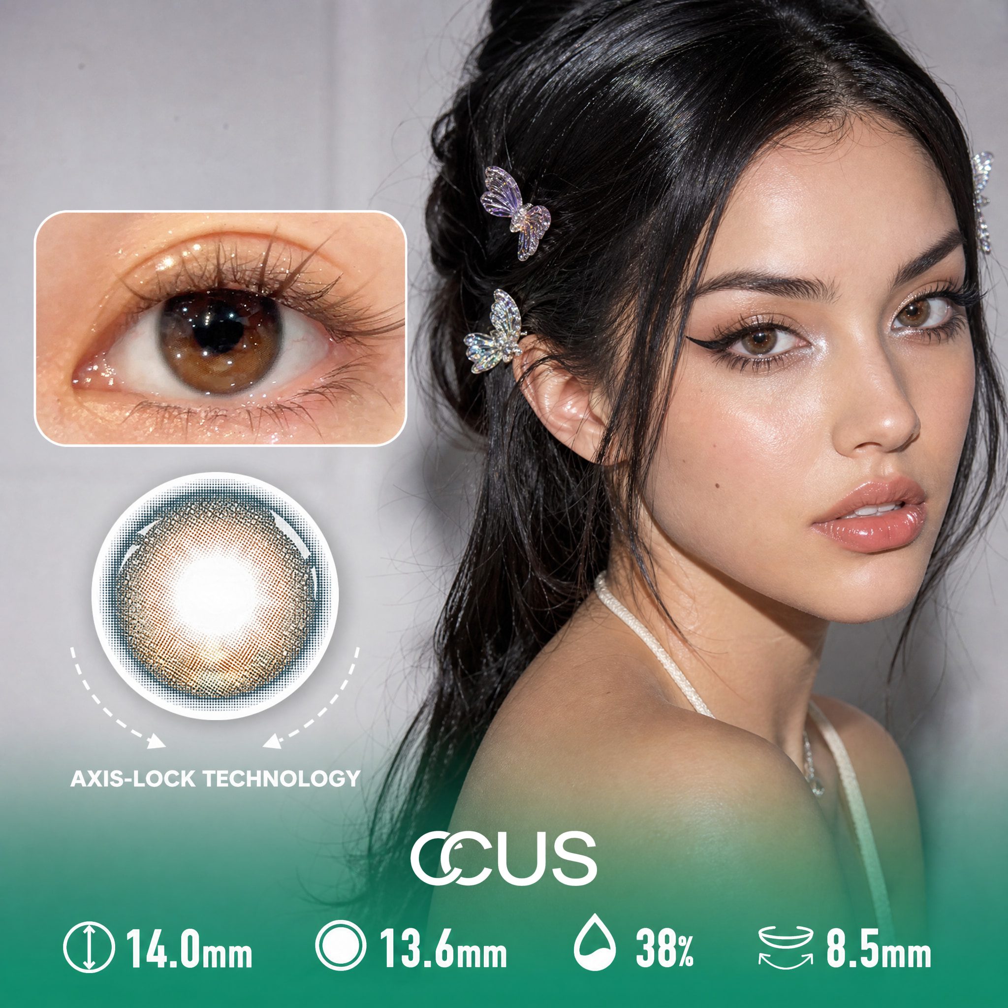 Frosted Amber Brown Contact Lenses