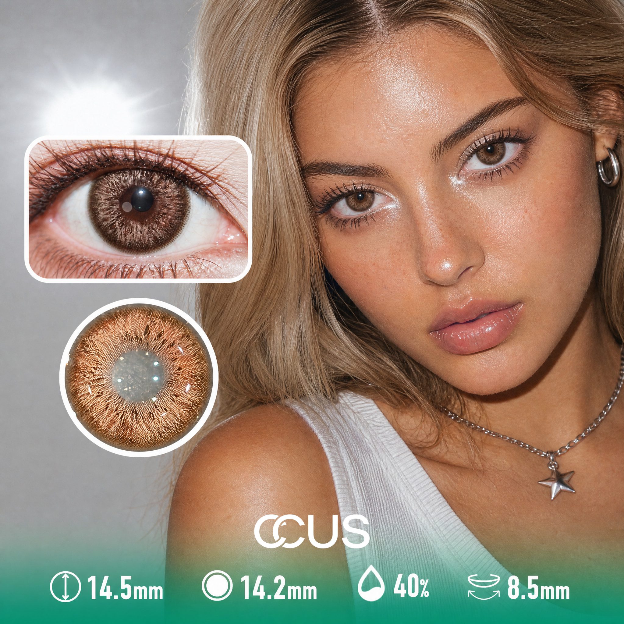 Frosted Toffee Brown Contact Lenses - Ccus Eyewear · Premium Colored Contacts Frosted Toffee Brown Contact Lenses