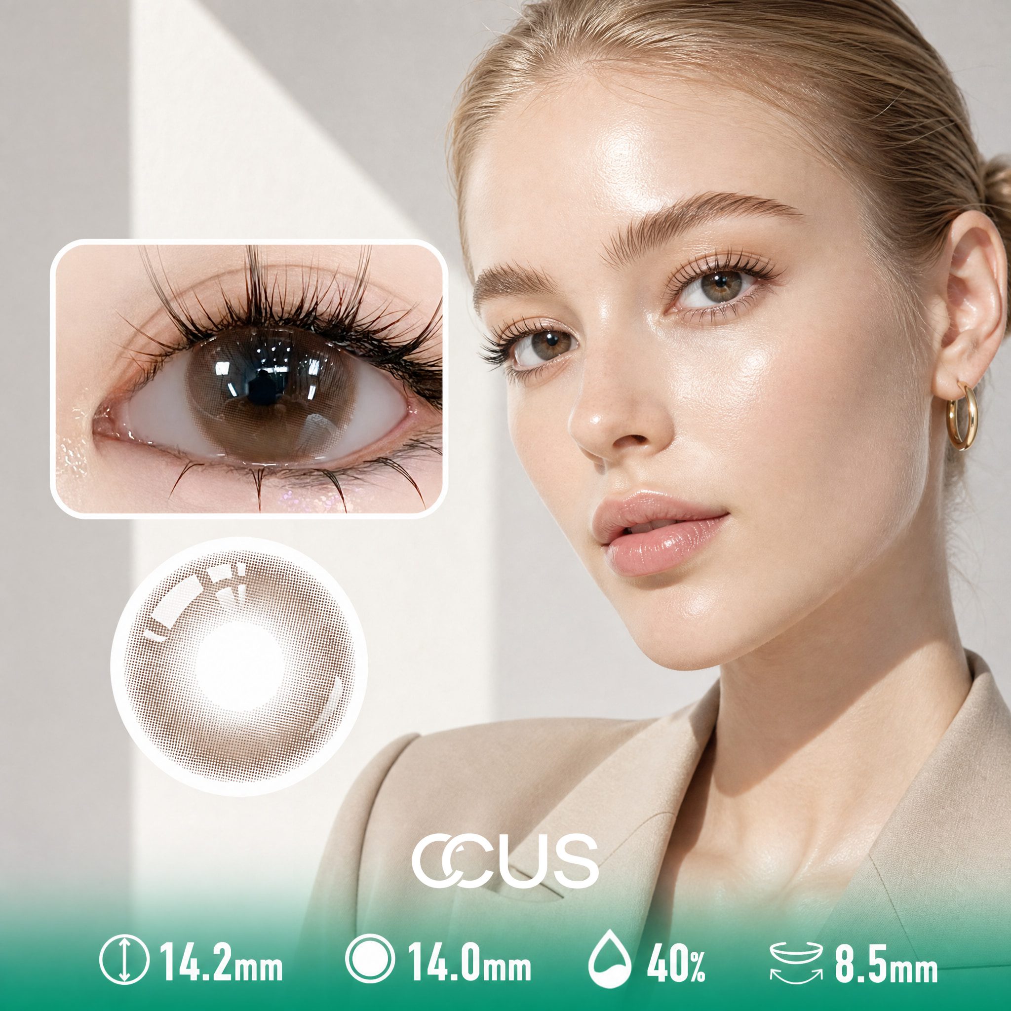 Glass Jasmine Chestnut Brown Contact Lenses