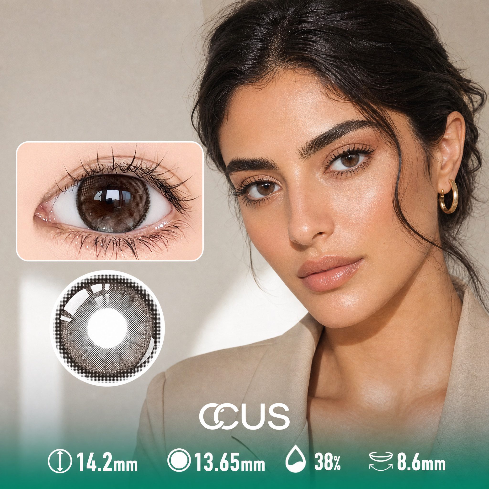 Glass Venice Mocha Brown Contact Lenses