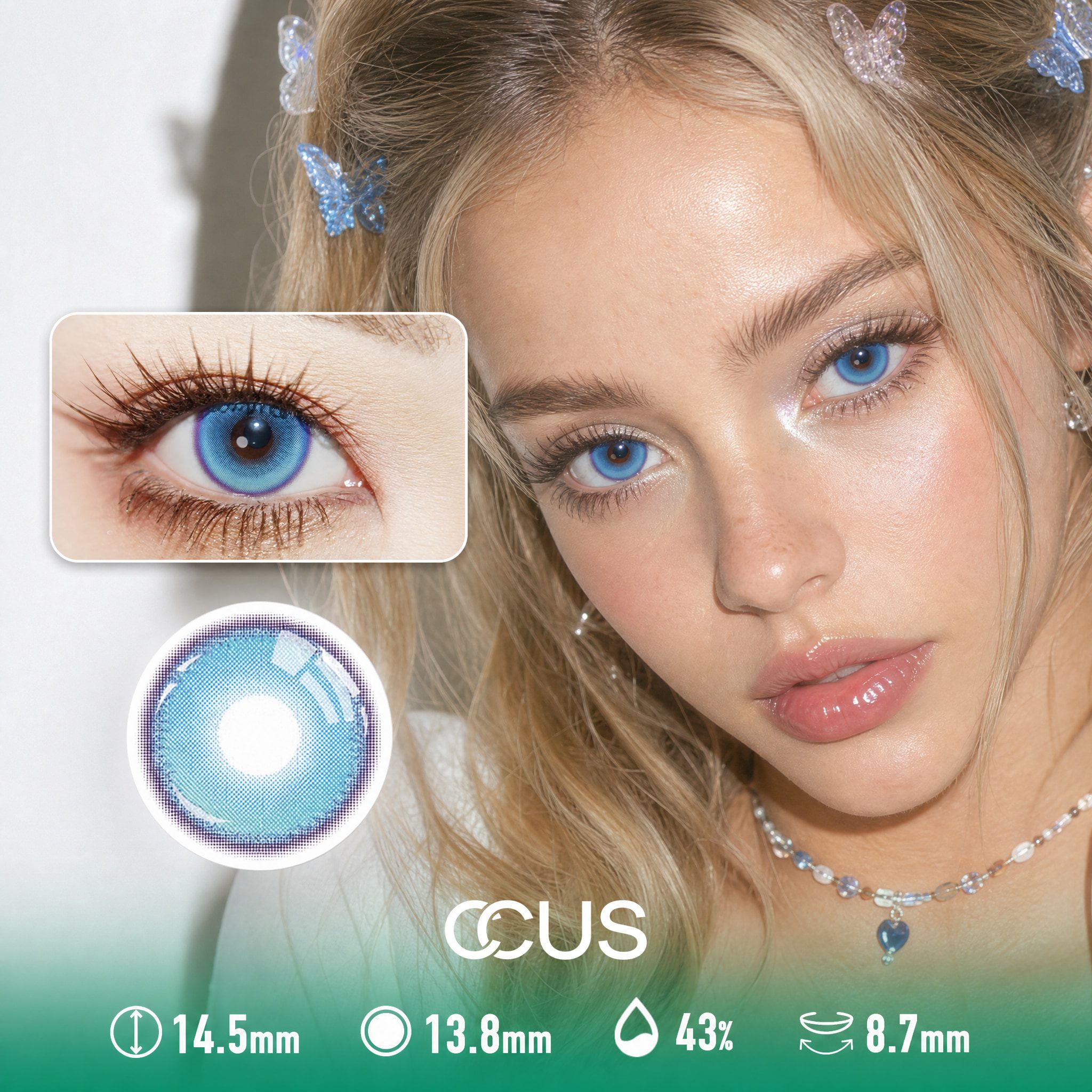 Glitter Frost Azure Blue Contact Lenses