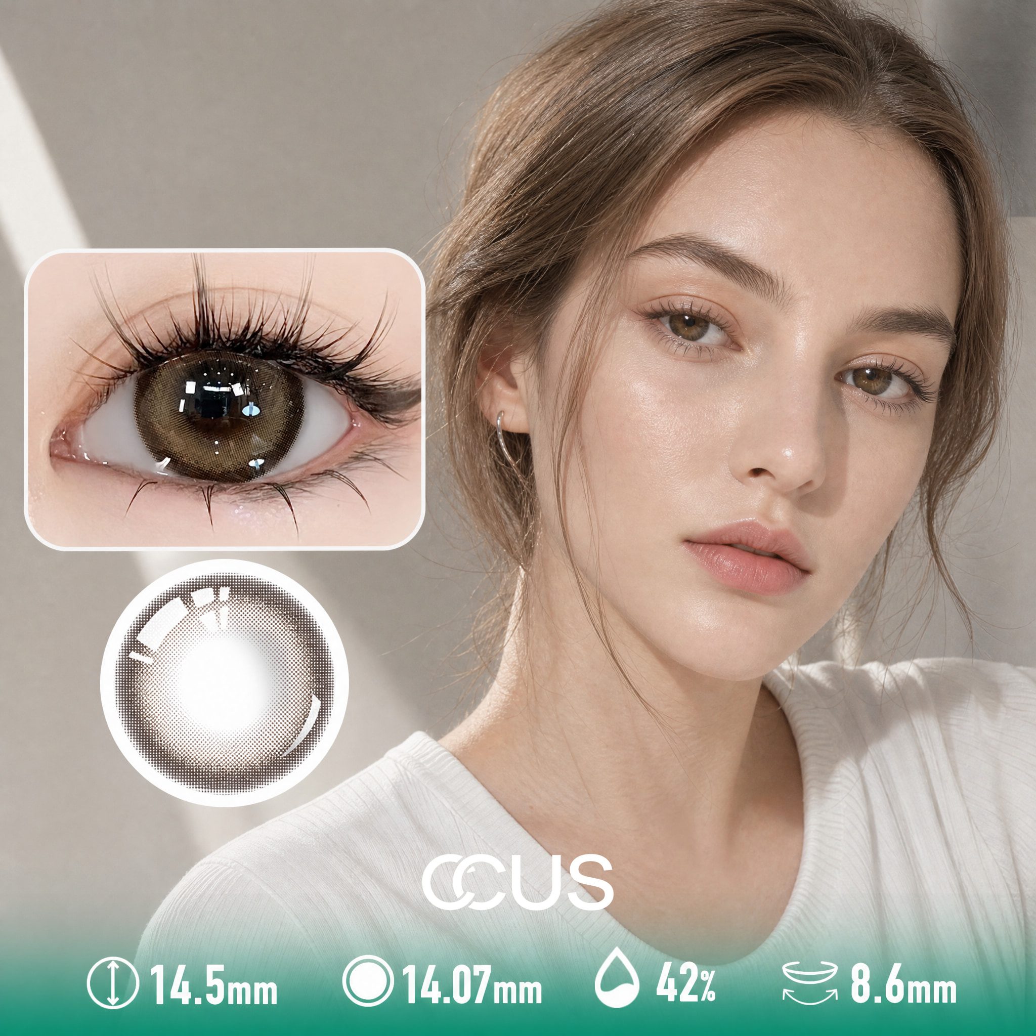 Golden Foam Amber Brown Contact Lenses