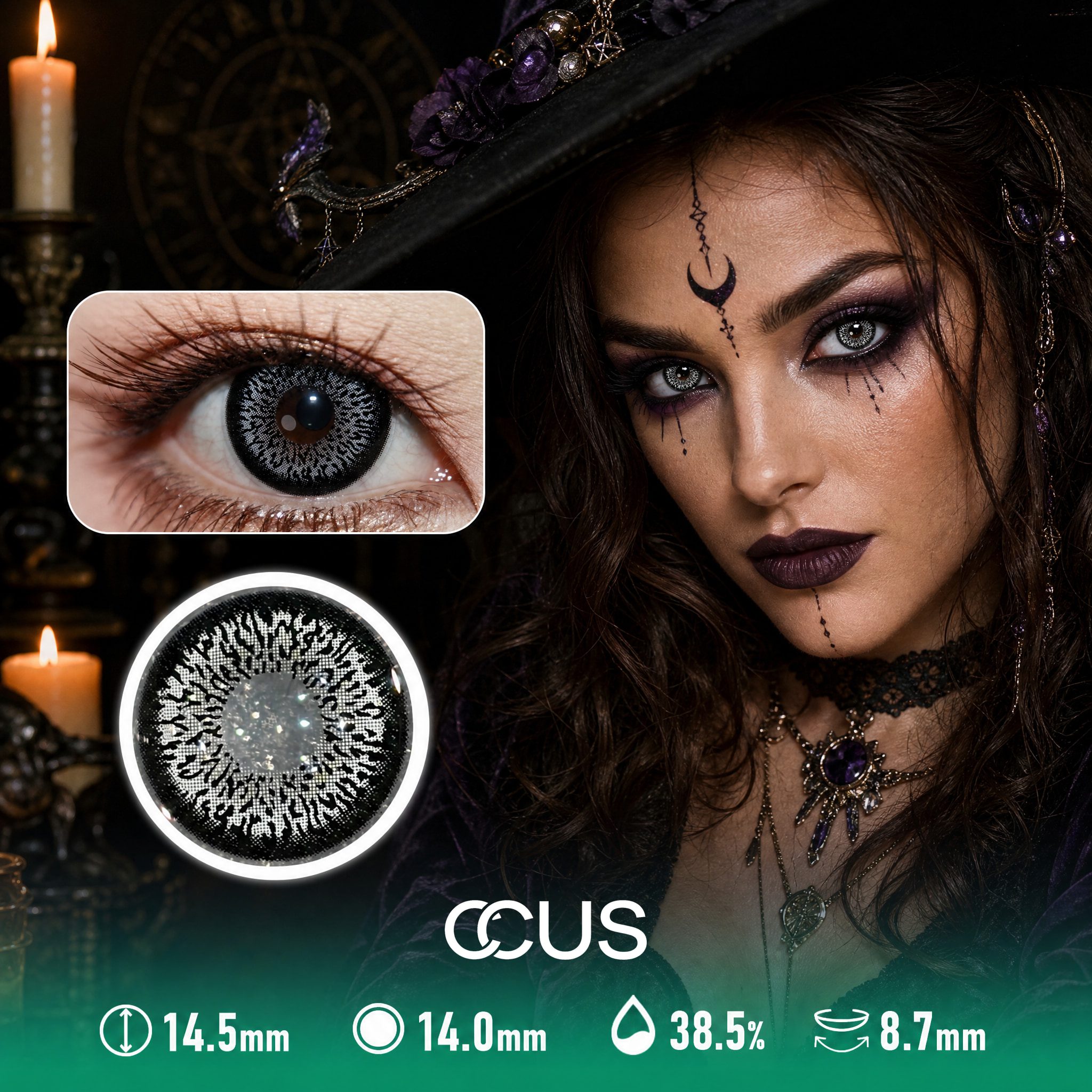 Gothic Black Halloween Contact Lenses