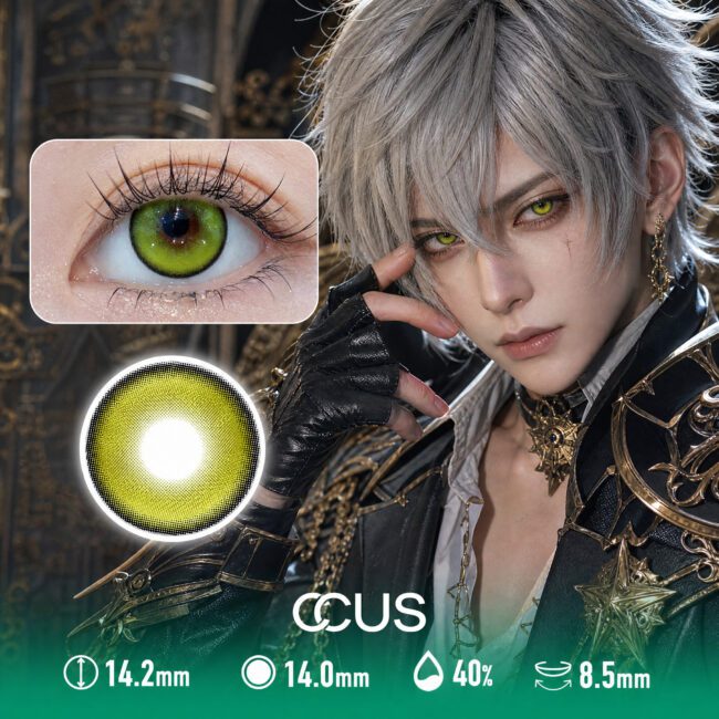 Halftone Dot Mesh Green Cosplay Contact Lenses