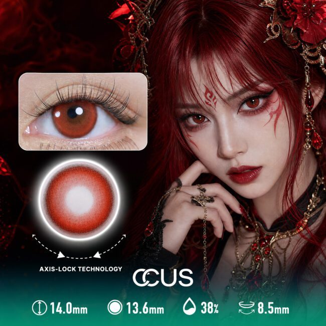 Halftone Mesh Gradient Red Cosplay Contact Lenses