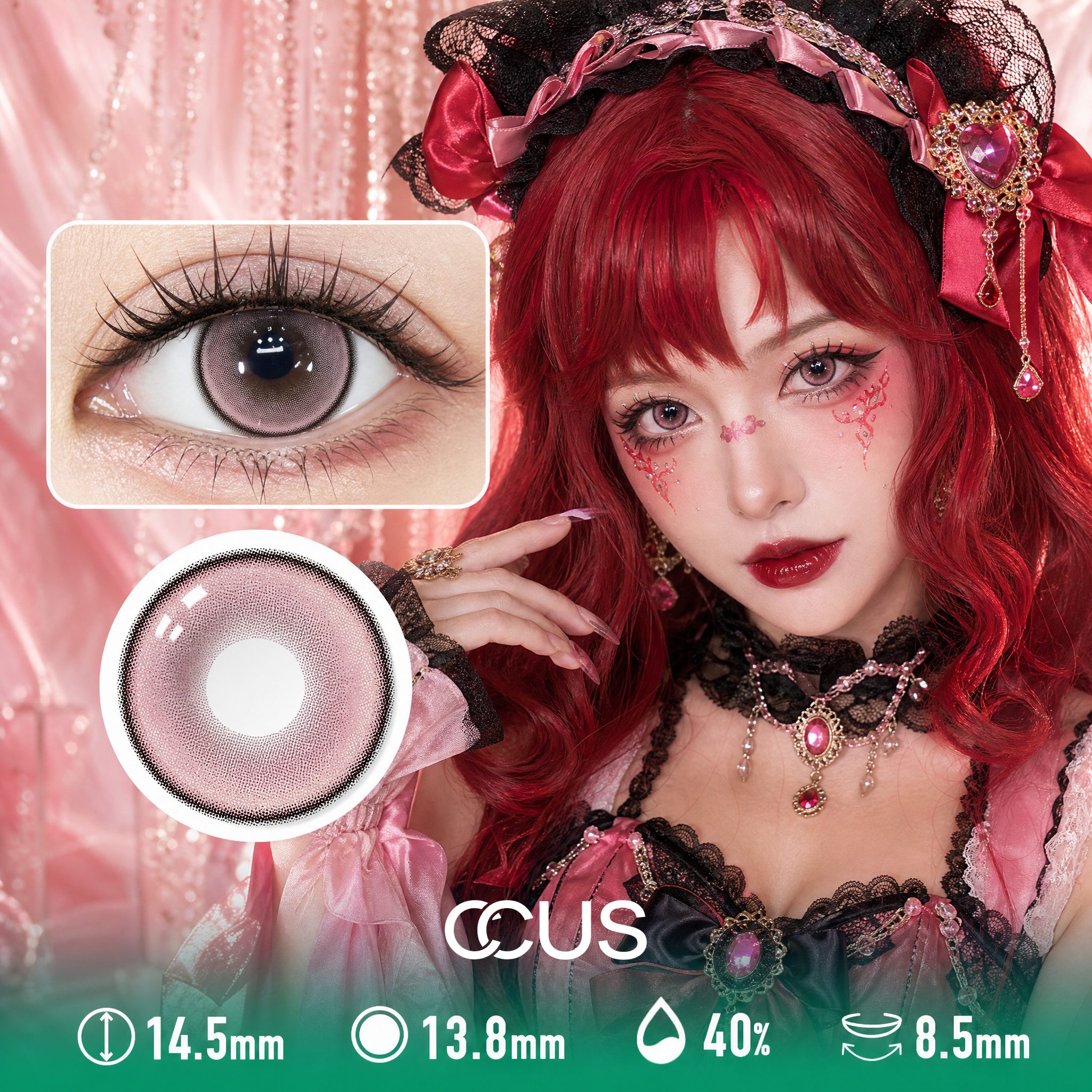 Heroic Pink Contact Lenses