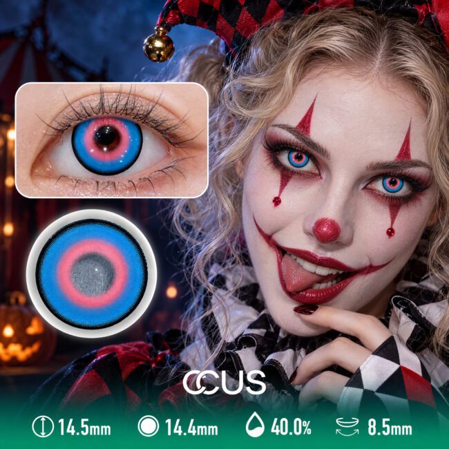 Hypnotic Bullseye Vortex Cyber Blue Contact Lenses