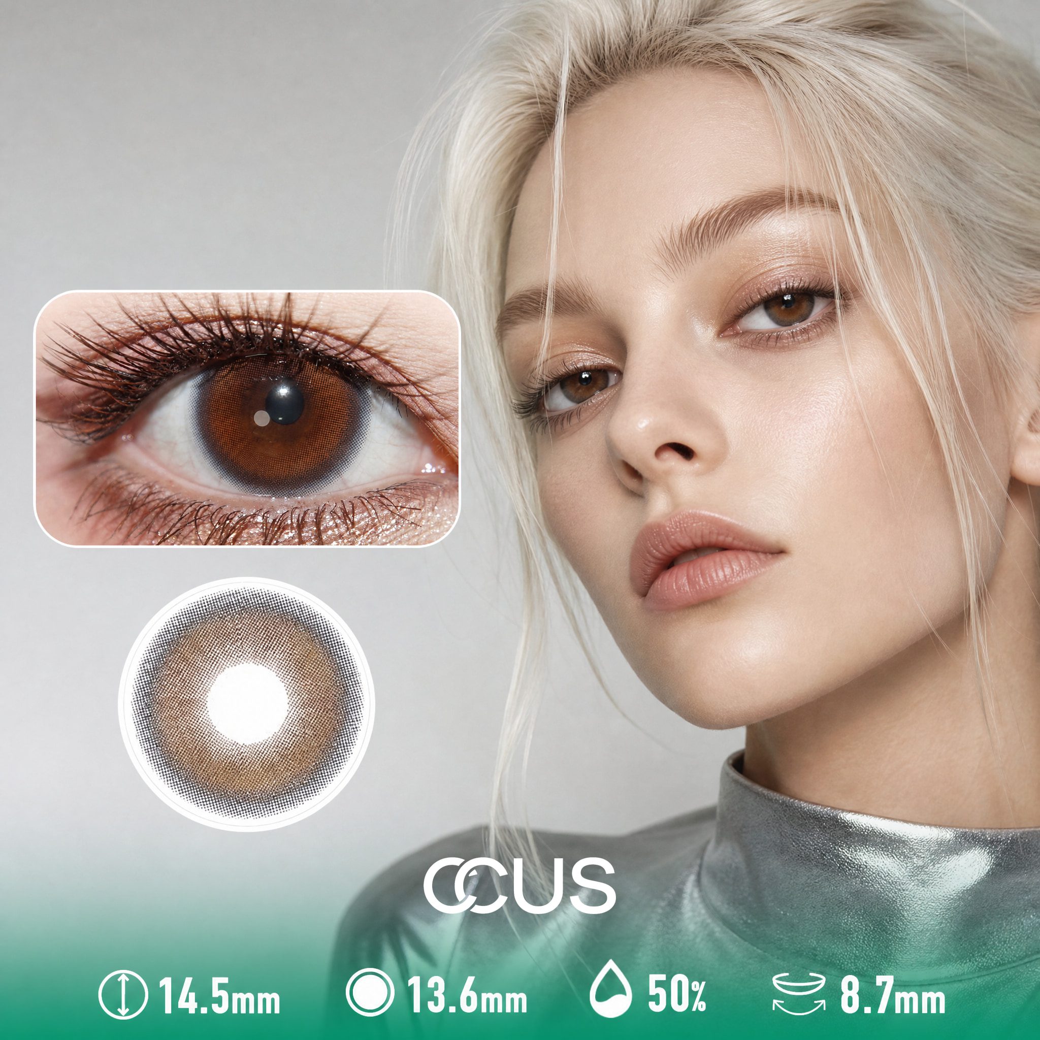Lisbon Amber Silk Brown Contact Lenses